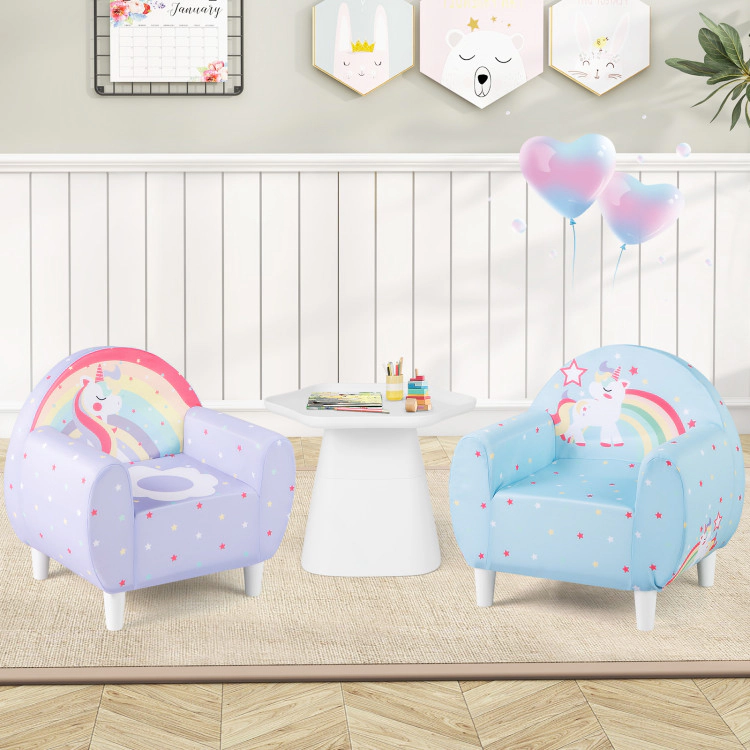 Hivvago Kids Sofa With Breathable Spandex Fabric And High-Density Sponge Filling For Boys Girls