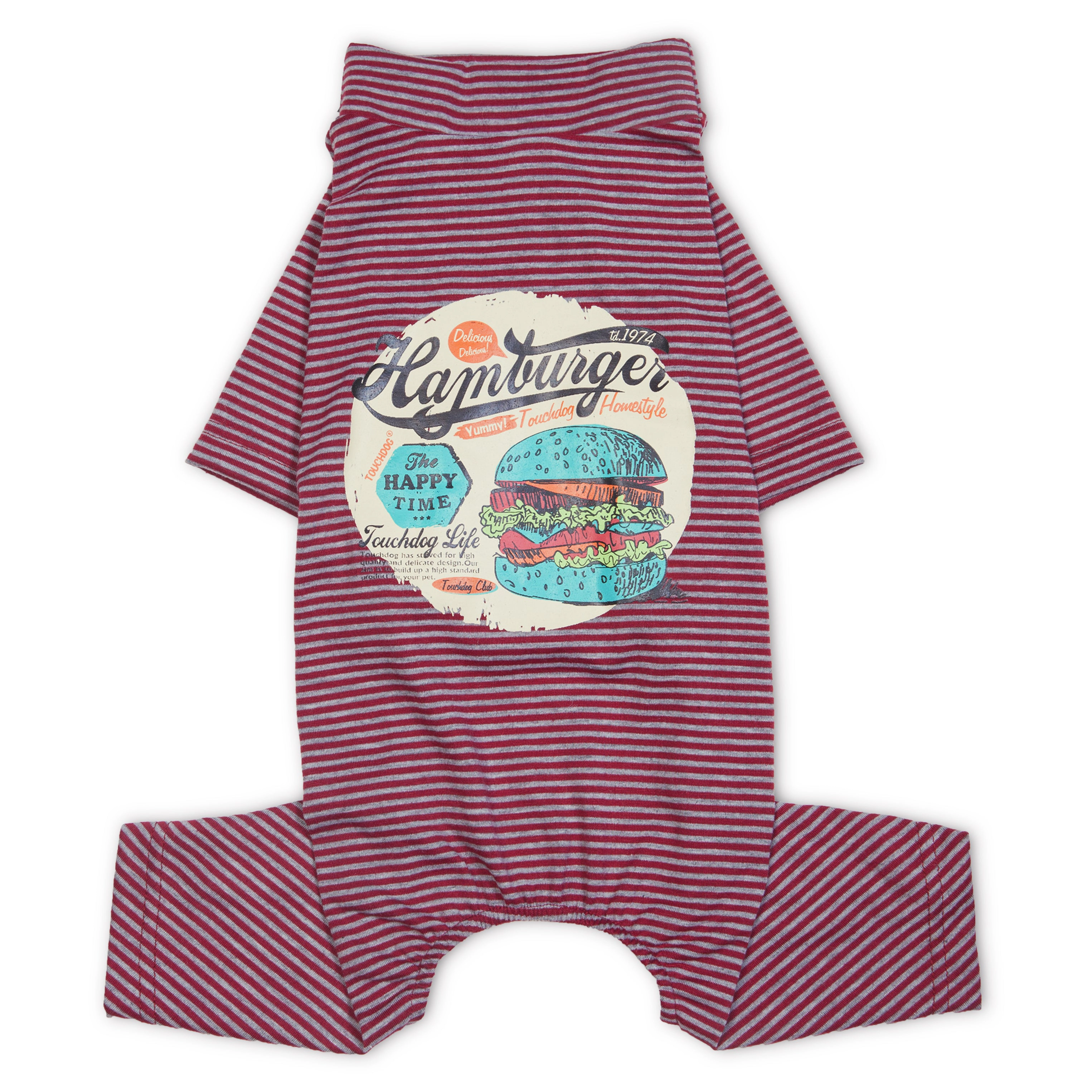 Touchdog ® Onesie Lightweight Breathable Printed Full Body Pet Dog T-Shirt Pajamas