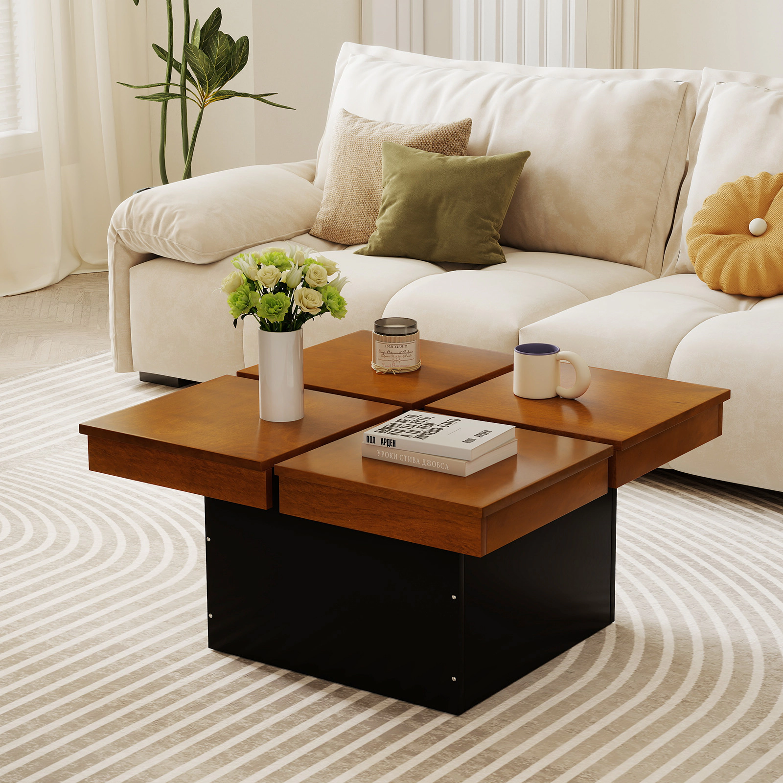 LJG Square Coffee Table Mid Century Modern Center