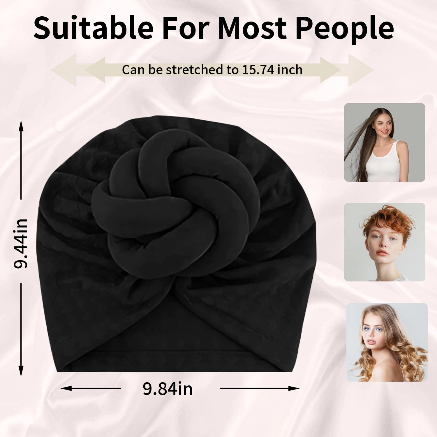 PIGFDK Women Turbans And Head Wraps  Turban Flower Knot Pre-tied Bonnet Beanie Cap Headwrap