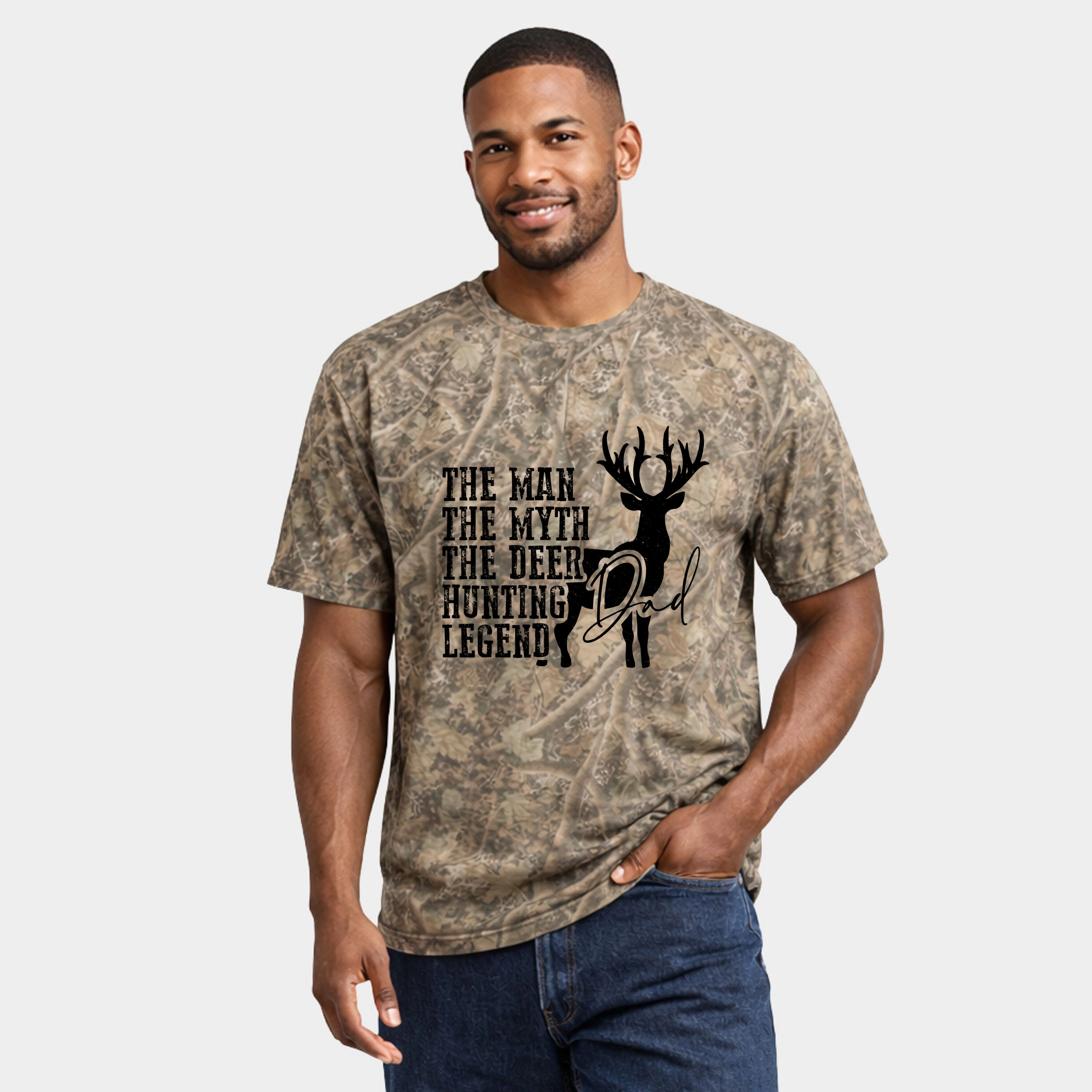 Simply Sage Market - Men's Heavyweight Camo Tee The Deer Hunting Legend