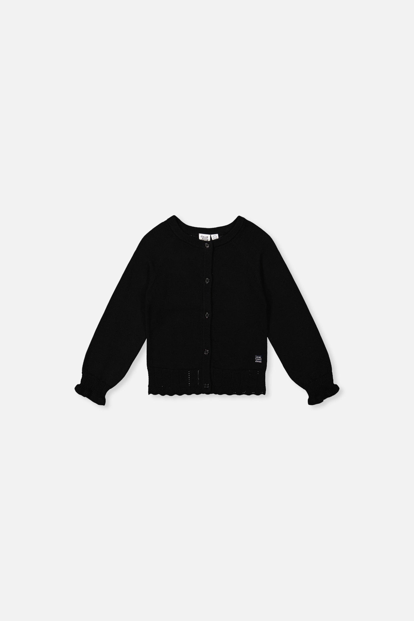 Deux par Girls Button-Front Scallop Ruffle Knit Cardigan