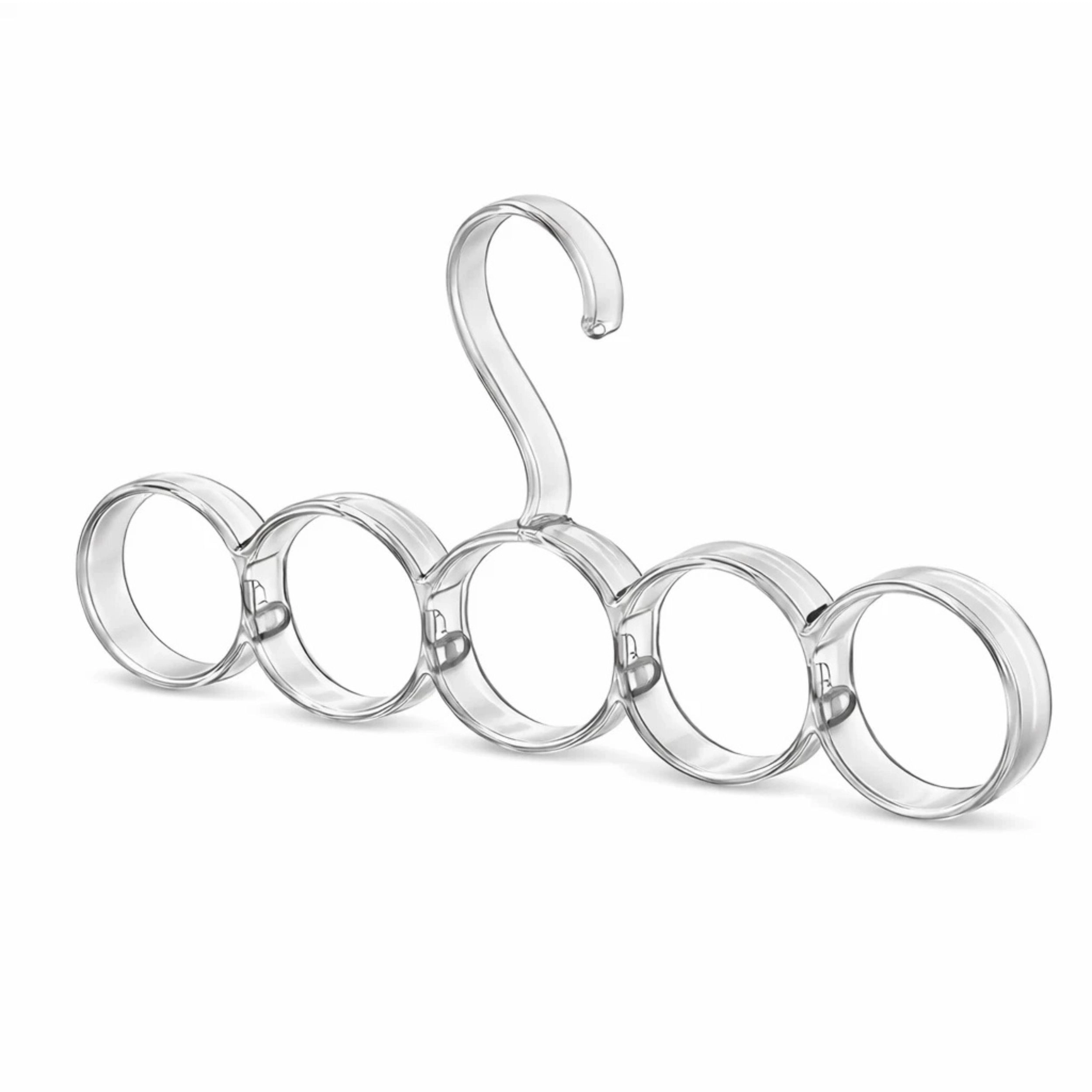 Home Collection 5 Hole Clear Scarf Hanger Snag-Free Closet Organizer