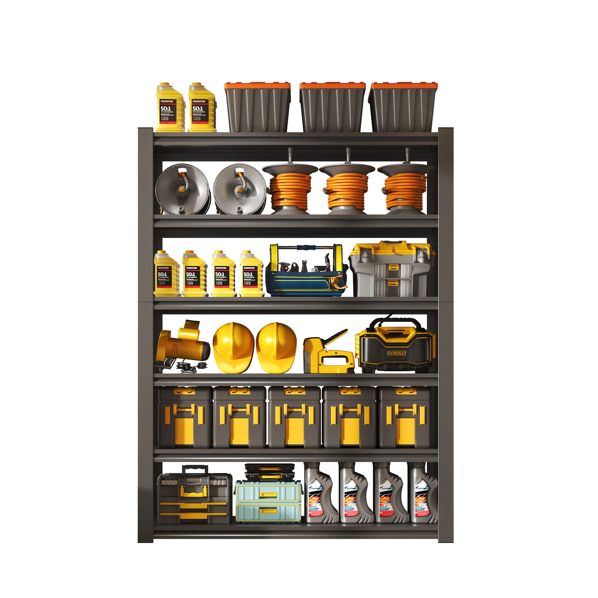 Flynama 48 in. W x 18 in. D x 82 in. H Black 2400LBS Heavy Duty Storage Shelves Adjustable Garage Shelves