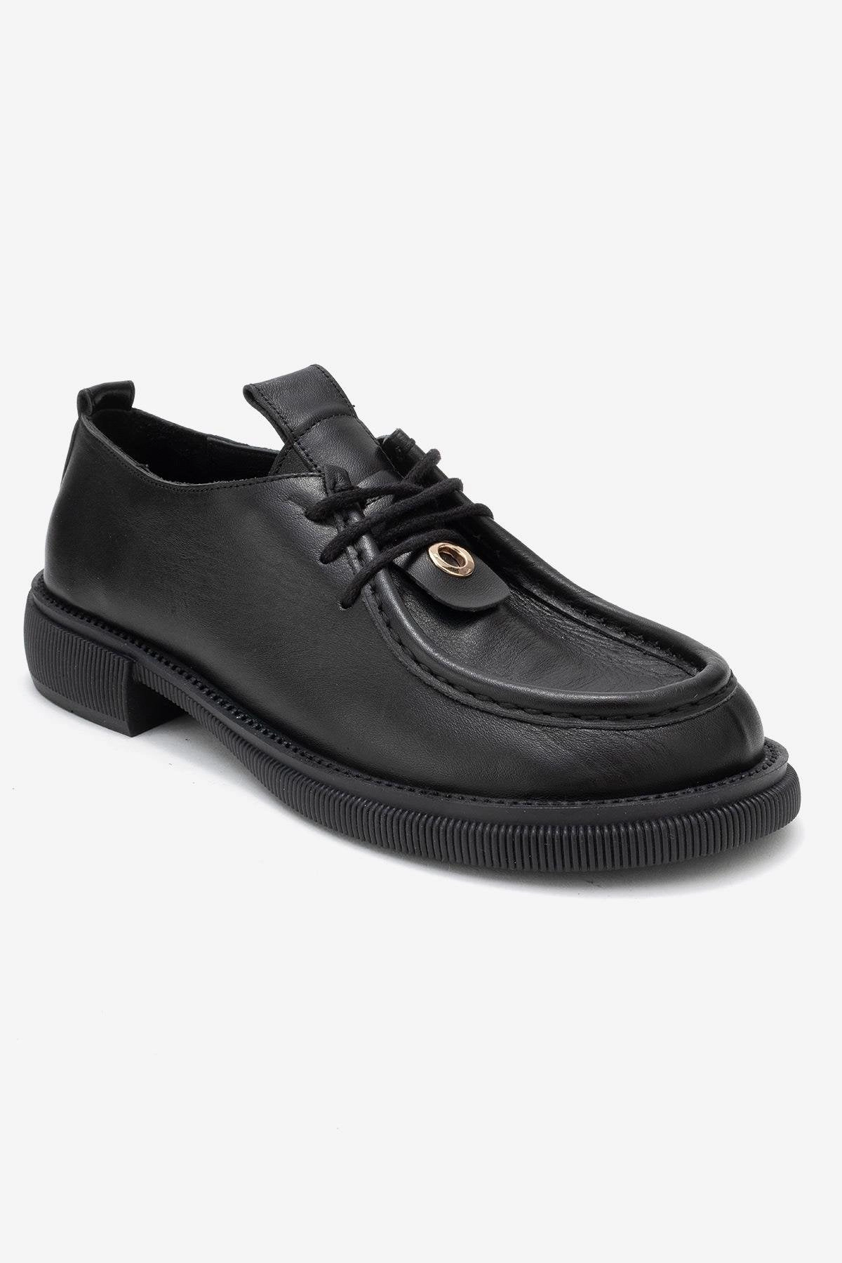 Forever & Always Womens Band Leather Lace Up Loafer