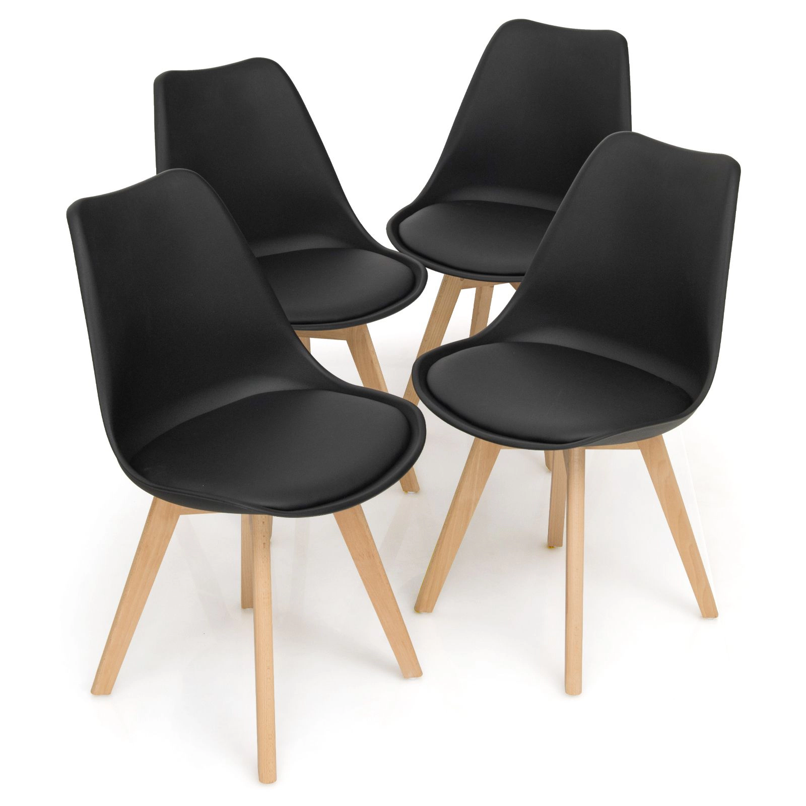 SlickBlue Modern Upholstered Dining Chairs Set of 4 with High Back