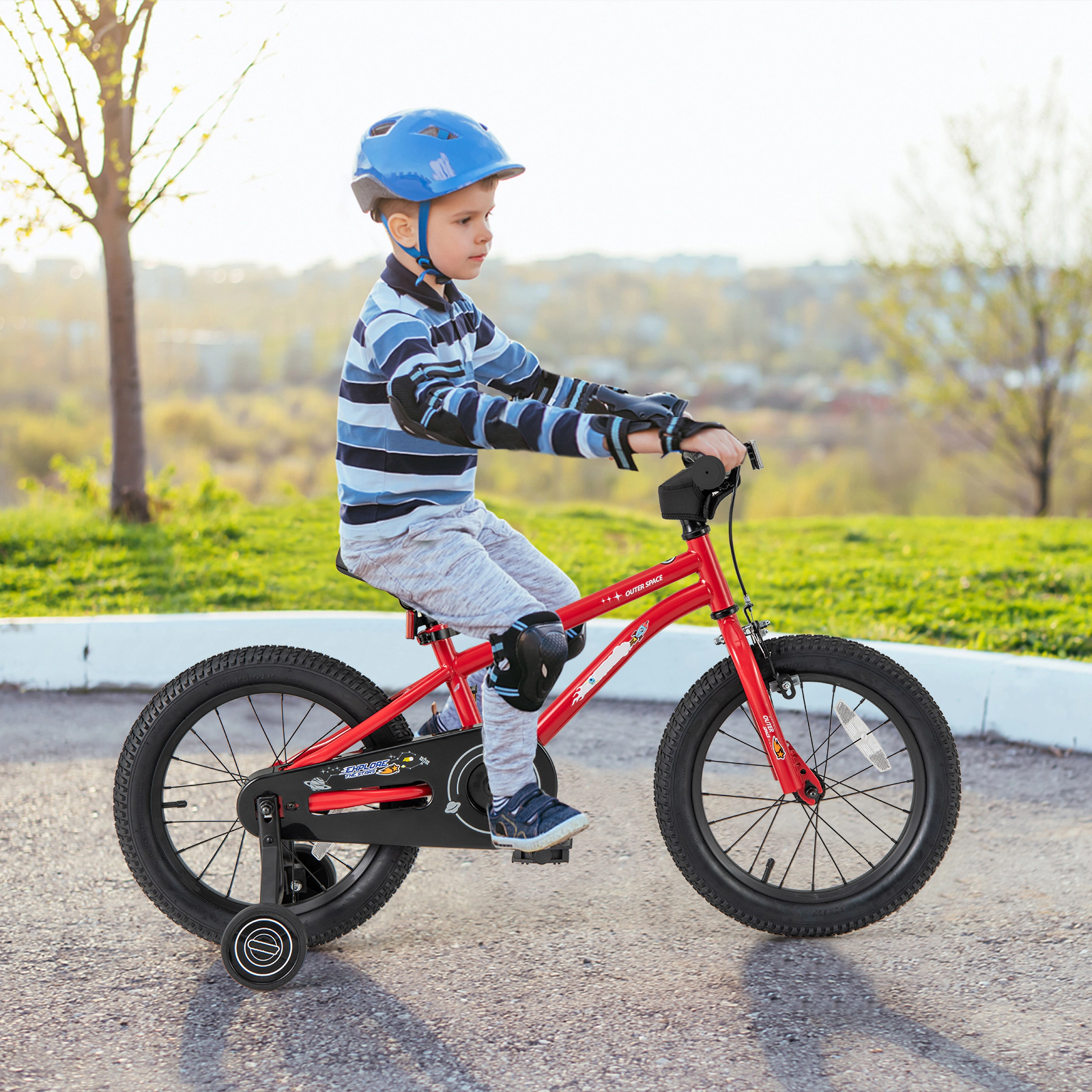 LJG 16-Inch Kids Bike Ages 4-7 with Handbrake and Coaster Brake and Bell Ring