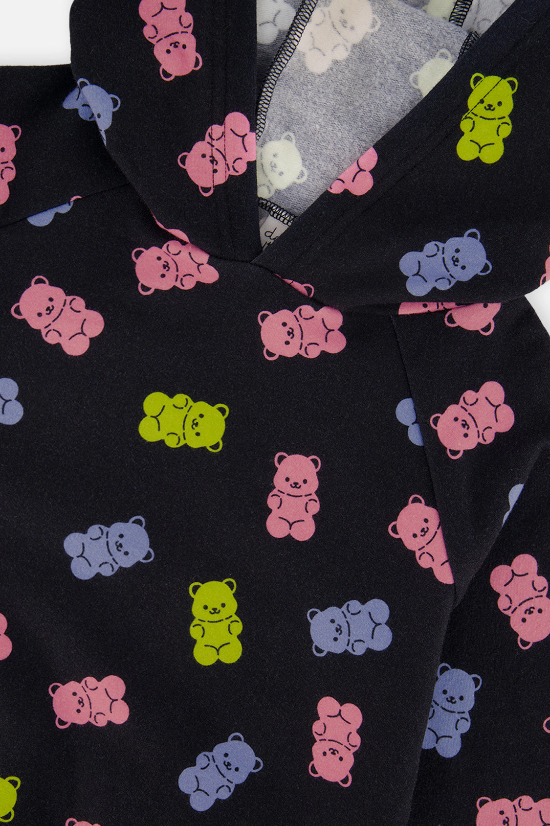Deux par Girls Gummy Bear Print Raglan Sleeve Fleece Hoodie