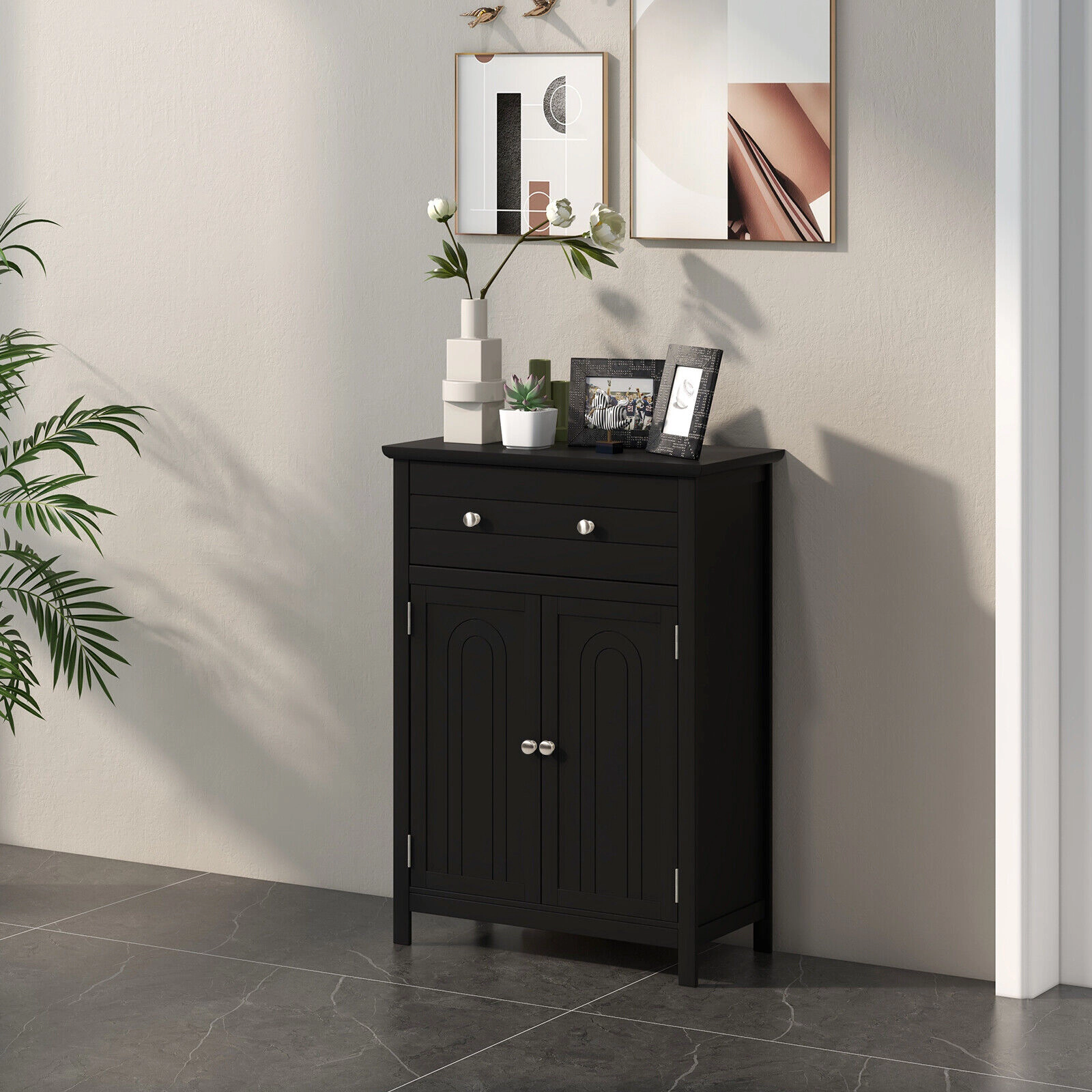 SlickBlue Bathroom Storage Cabinet with Drawer, Doors & Adjustable Shelf