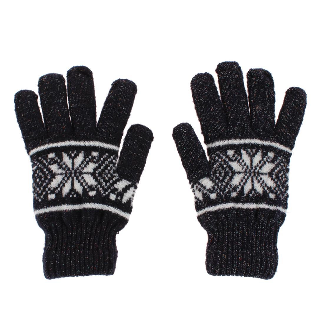 CTM® Men's Snowflake Pattern Knit Winter Gloves
