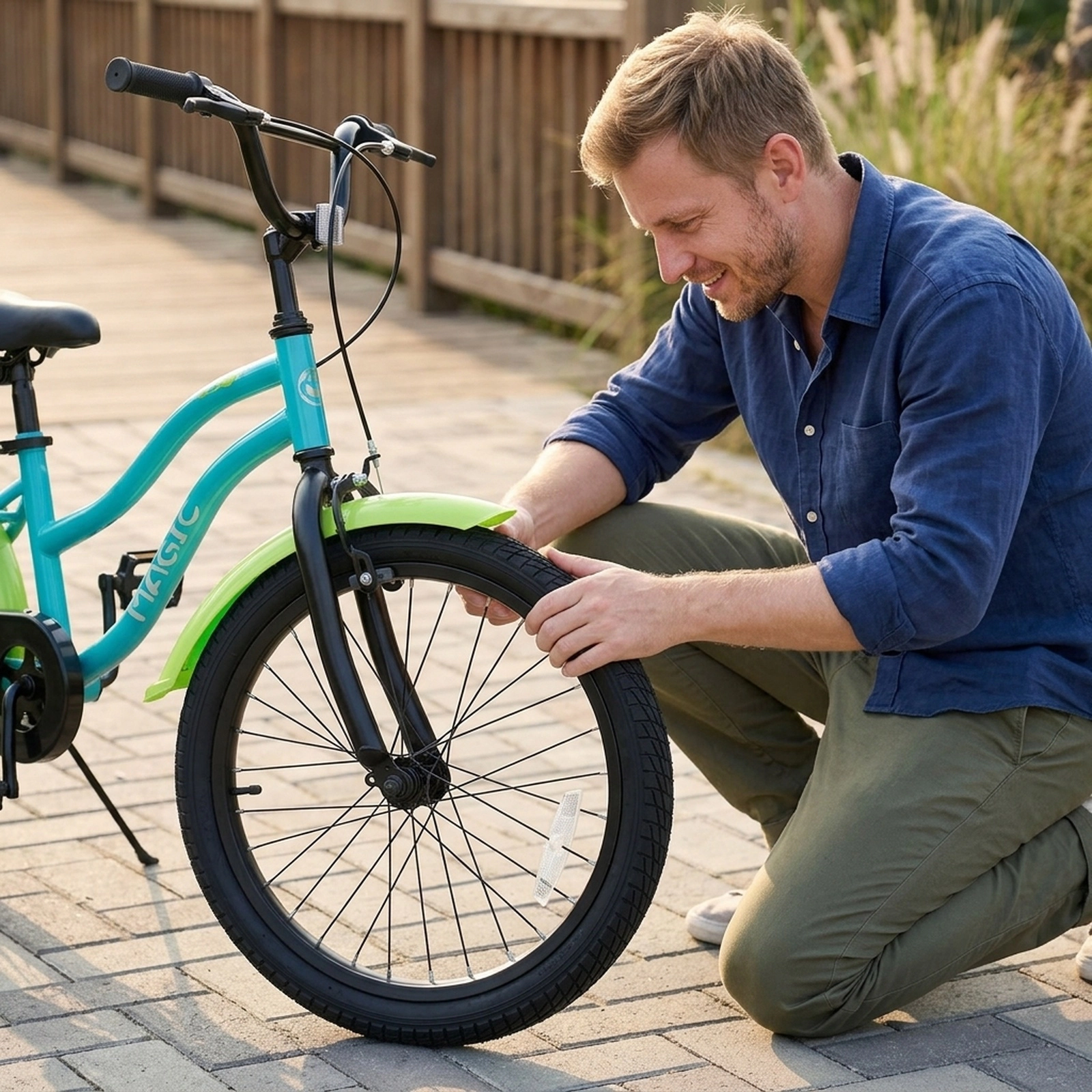 18-in Kids Bike Green Training Wheels Front Basket Bell Ages 4-8 Bicycle Adjustable Saddle Mudguards 132-lb Capacity