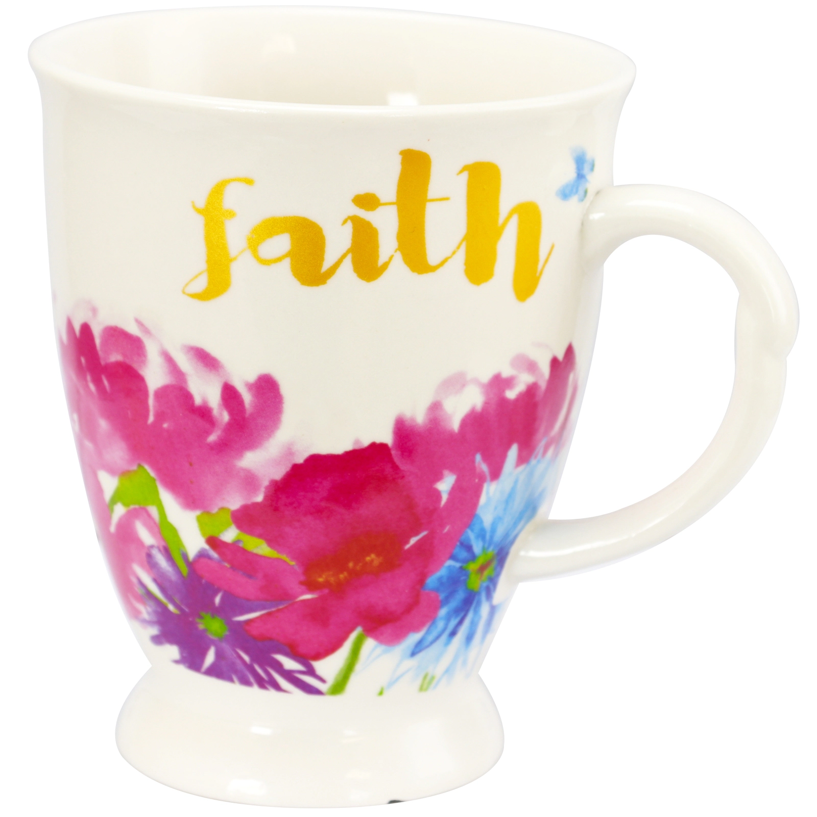 Gibson Home Bold Floral 17.4 oz Cup Set, Set of 4 Assorted Designs