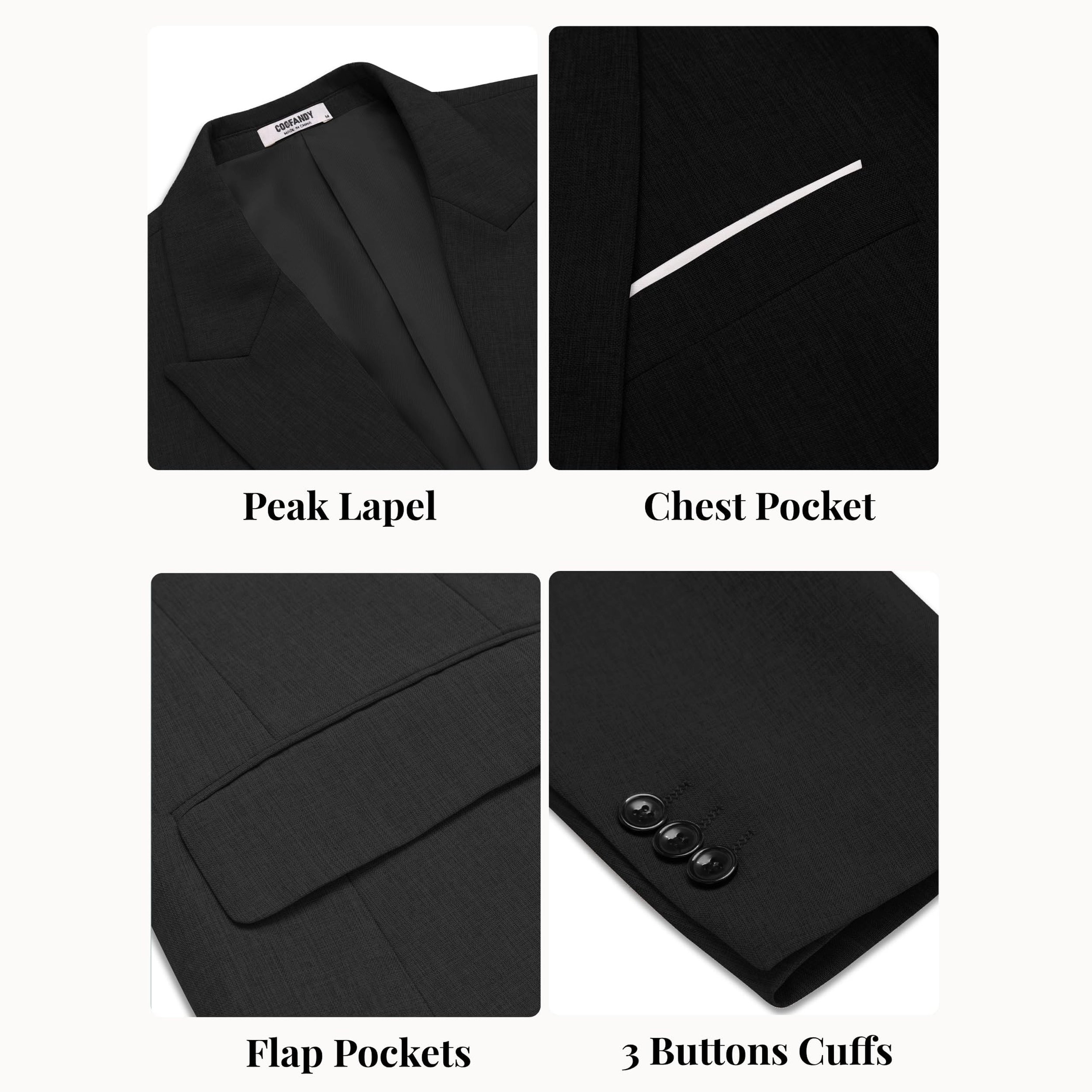 COOFANDY Men's Slim Fit Notch Lapel Casual Blazer Sport Coat Suit Jacket