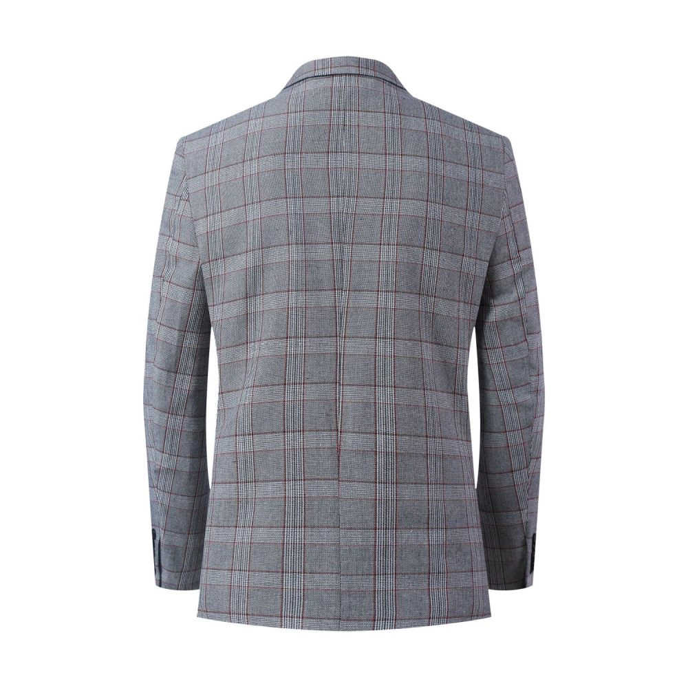 Elie Balleh Men's Slim Fit Plaid Sports Coat Jacket