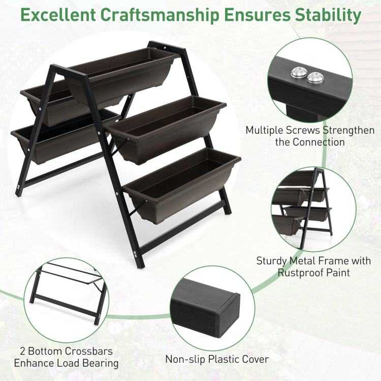 Hivvago 3-Tier Vertical Raised Garden Bed with 5 Plant Boxes