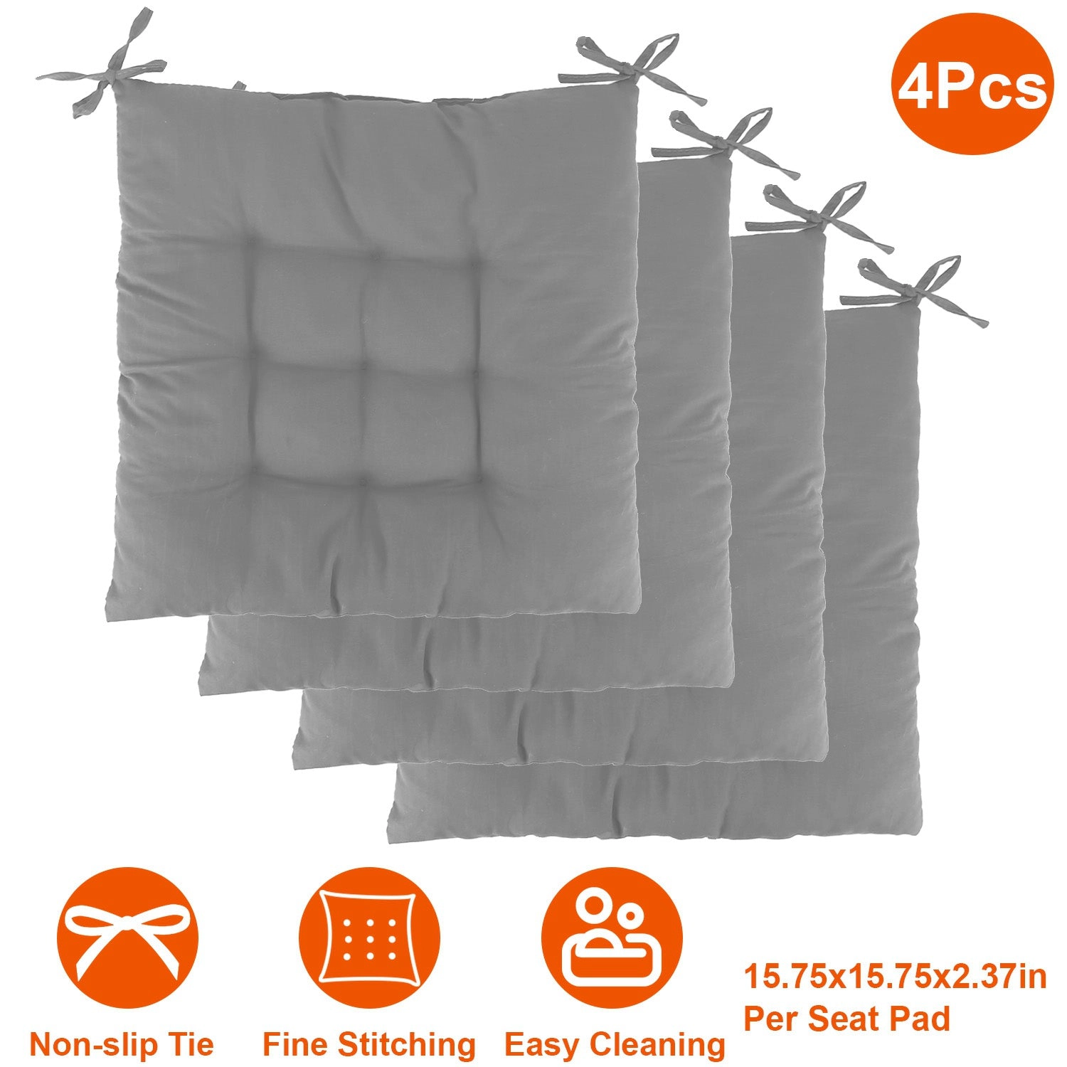 GBruno Soft Tie-On Square Chair Cushion Pads