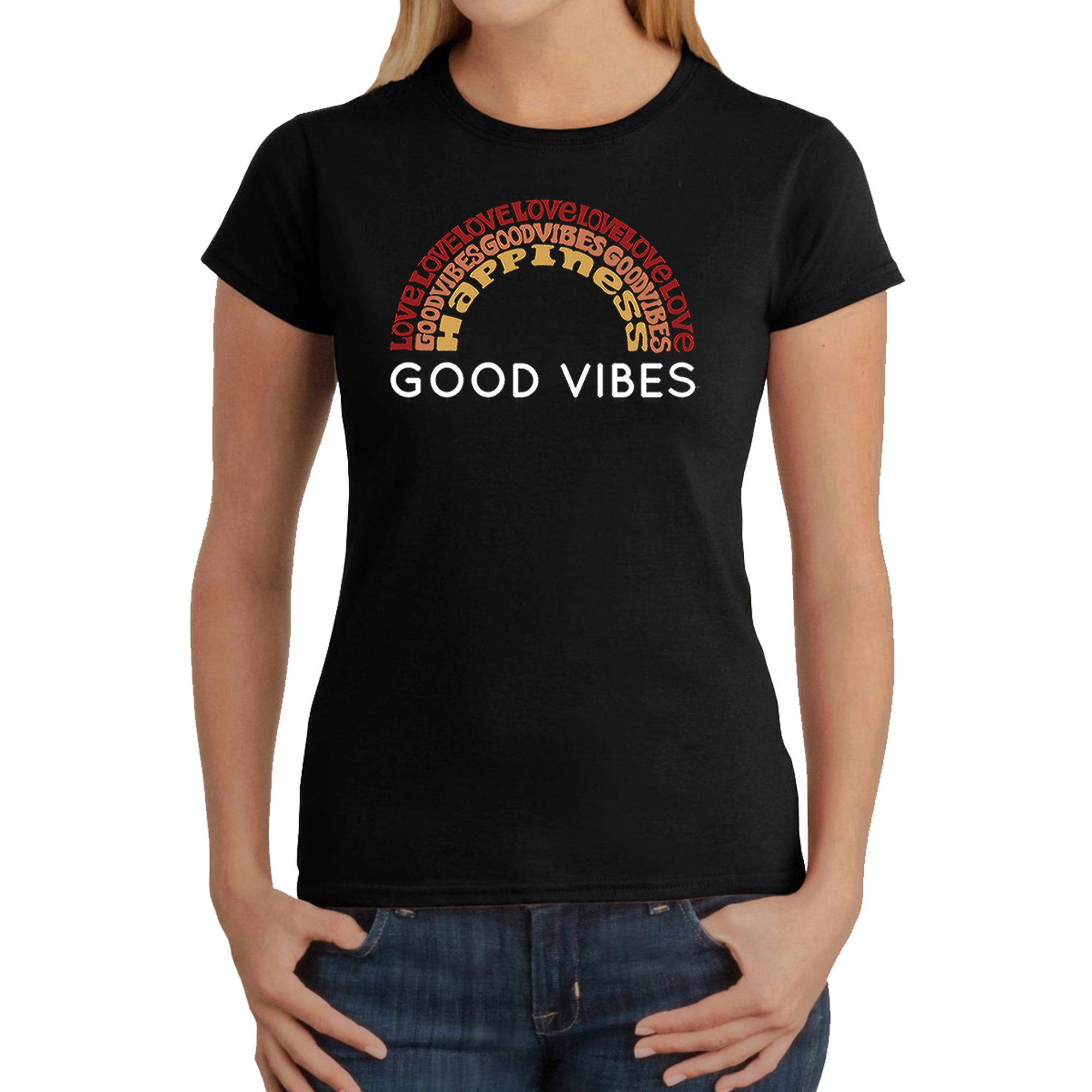 LA Pop Art Women's Word T-Shirt - Good Vibes