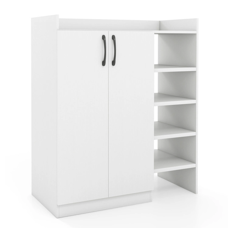Hivvago Shoe Cabinet with 2 Doors Shoe Storage Organizer with 2 Adjustable Inner Shelves