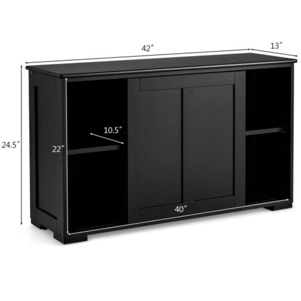 Hivvago Kitchen Storage Cupboard Cabinet With Sliding Door
