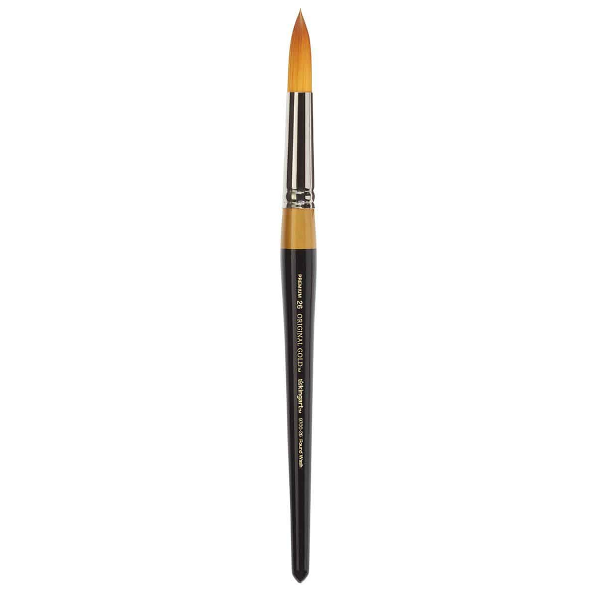 KINGART Original Gold 9700 Grande Round Wash Brush - Golden Taklon, Size 36