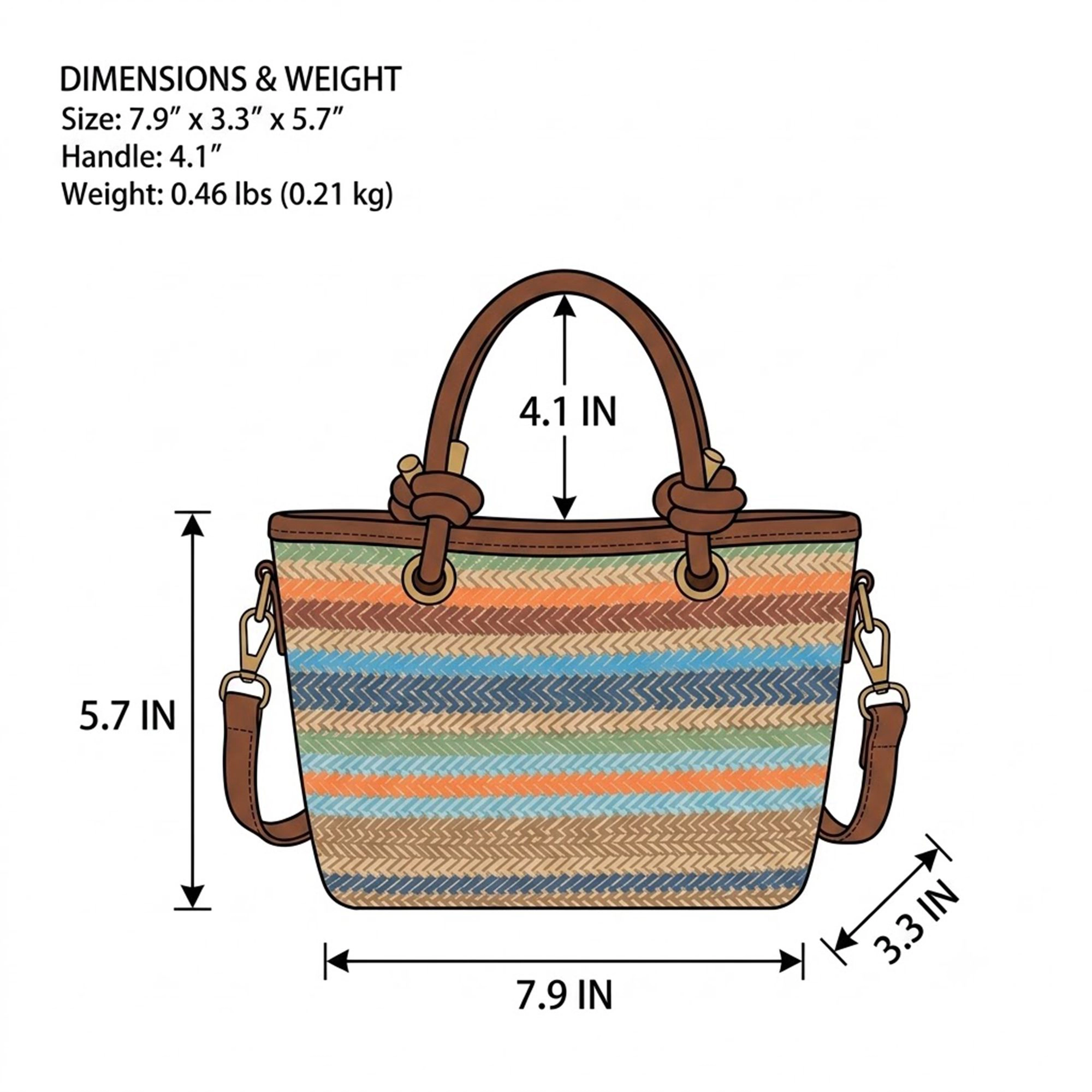 Alilang Women's Woven Mini Tote Crossbody Bag with Top Handles and Adjustable Strap