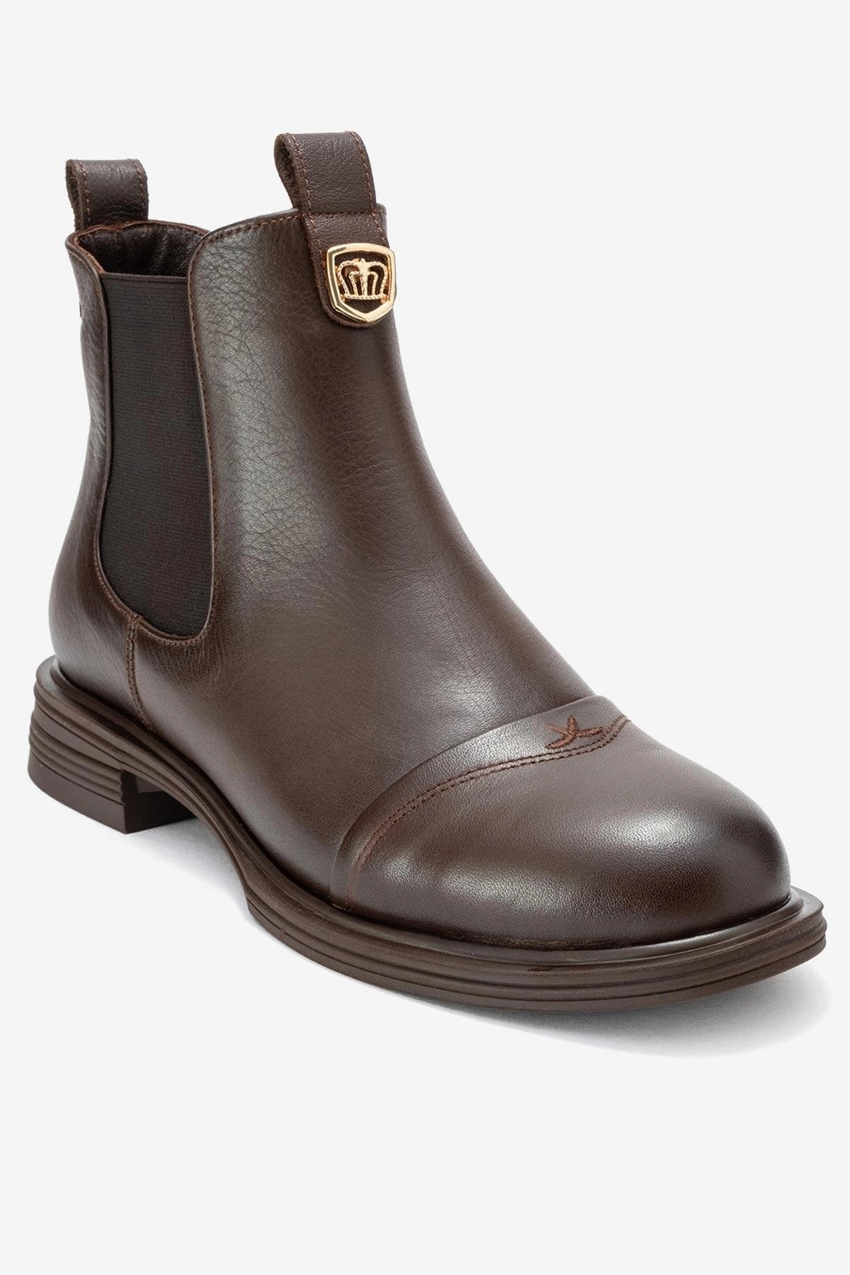 Forever & Always Womens Sidney Leather Buckled Chelsea Boots