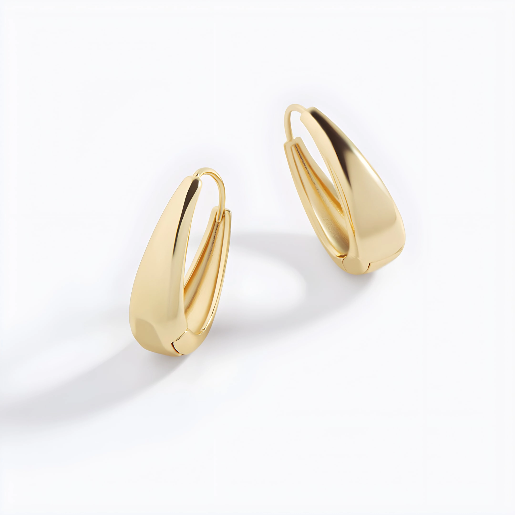 Mint & Lily Women's Chunky Teardrop Hoop Earrings