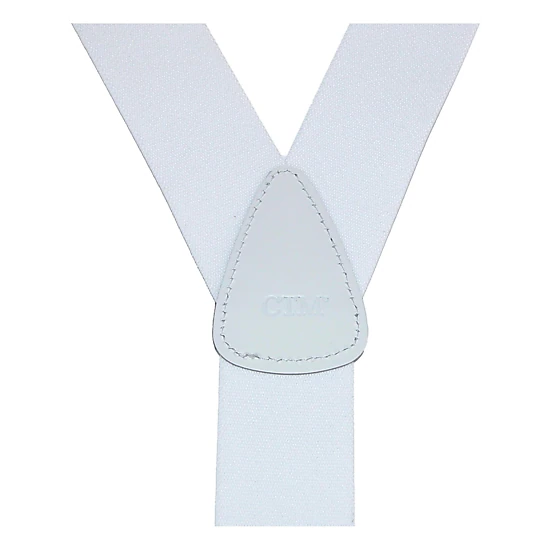 CTM® Men's Big & Tall Elastic Button End Dress Suspenders w Silver Hardware