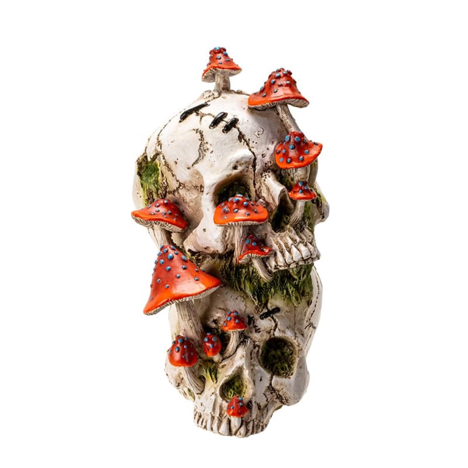 Pacific Giftware Stack of Human Skulls with Mushrooms Growing Out of Them Halloween Figurine Decoration 8.9 inch