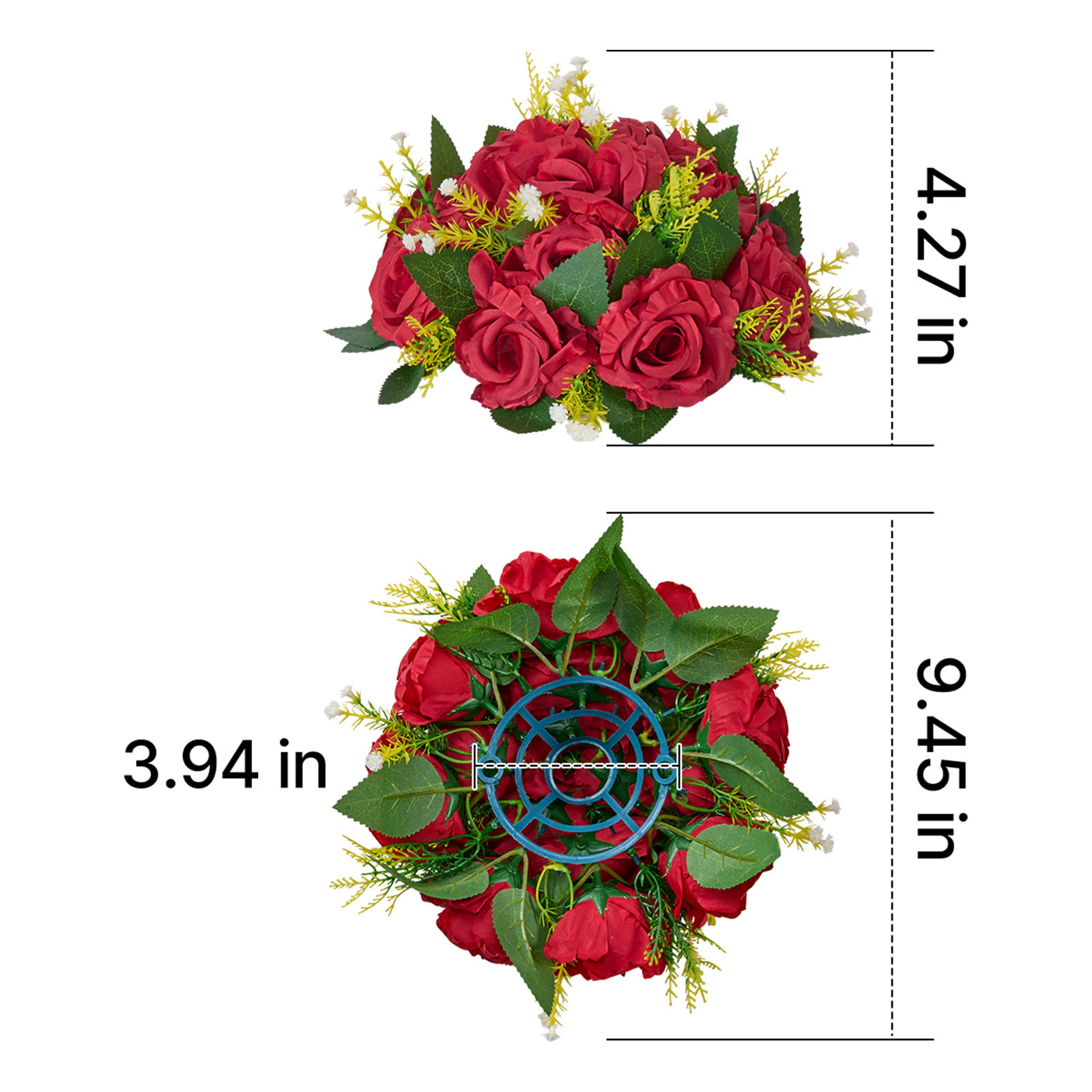 HONGGE Artificial Flower Roses Arrangement for Wedding Home Table, 10 PCS