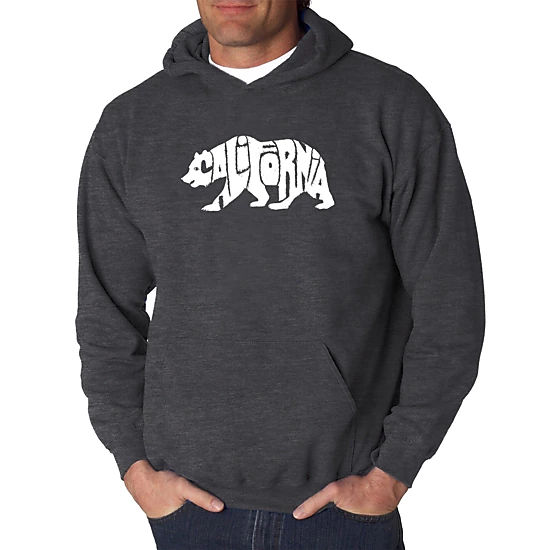 LA Pop Art California Bear - Men's Word Art Hooded Sweatshirt