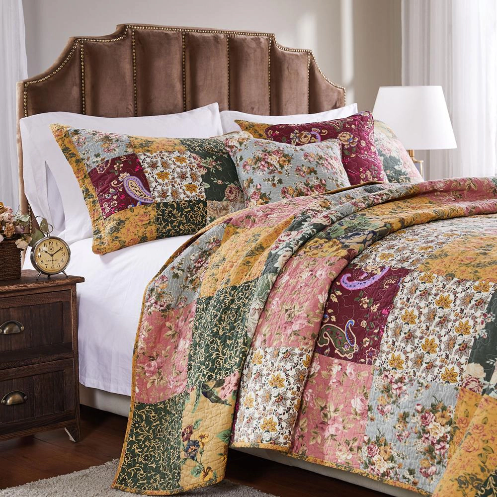 Greenland Home Fashion Antique Chic Quilt And Sham Bonus Set 5 Piece