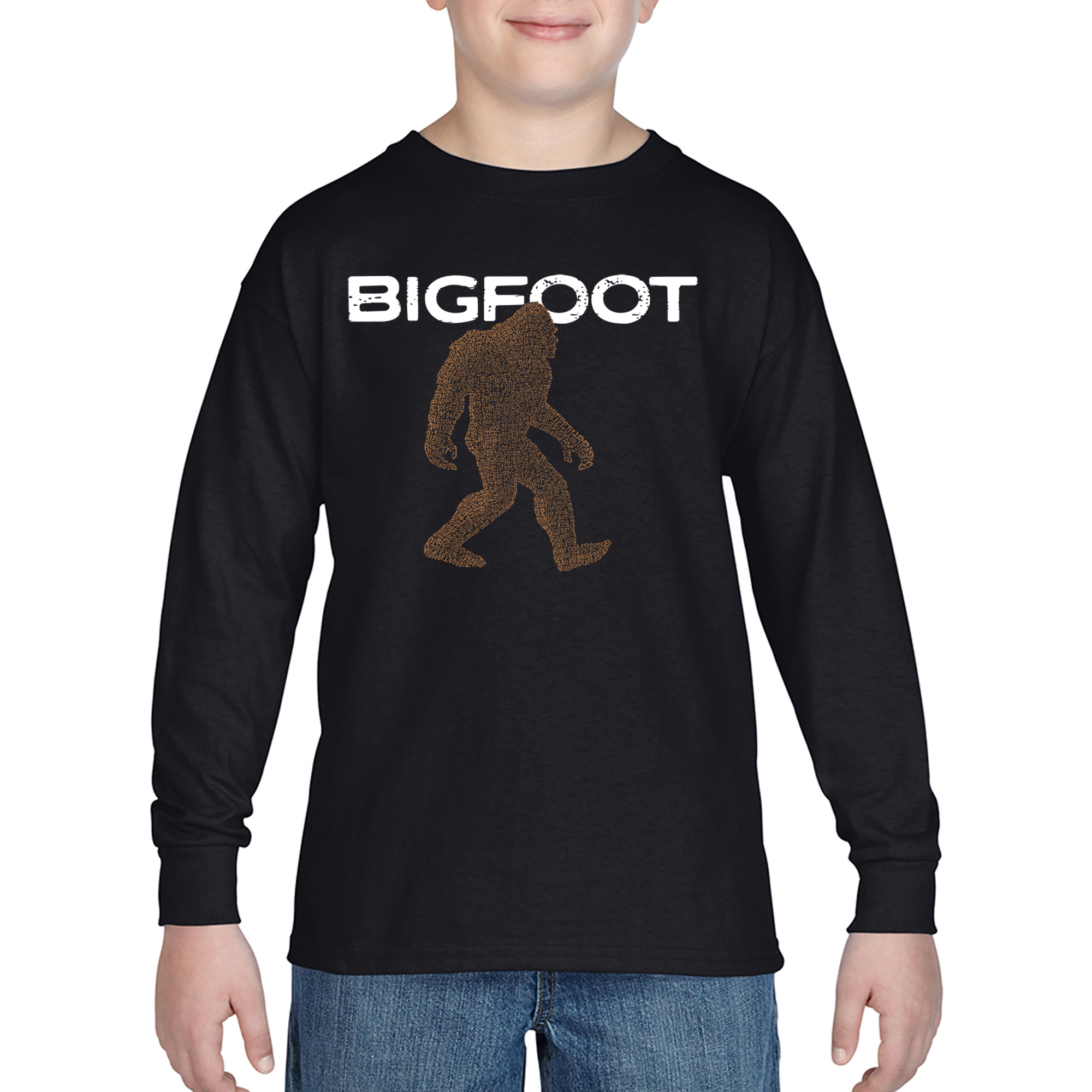 LA Pop Art Boys Long Sleeve T-Shirt - Bigfoot