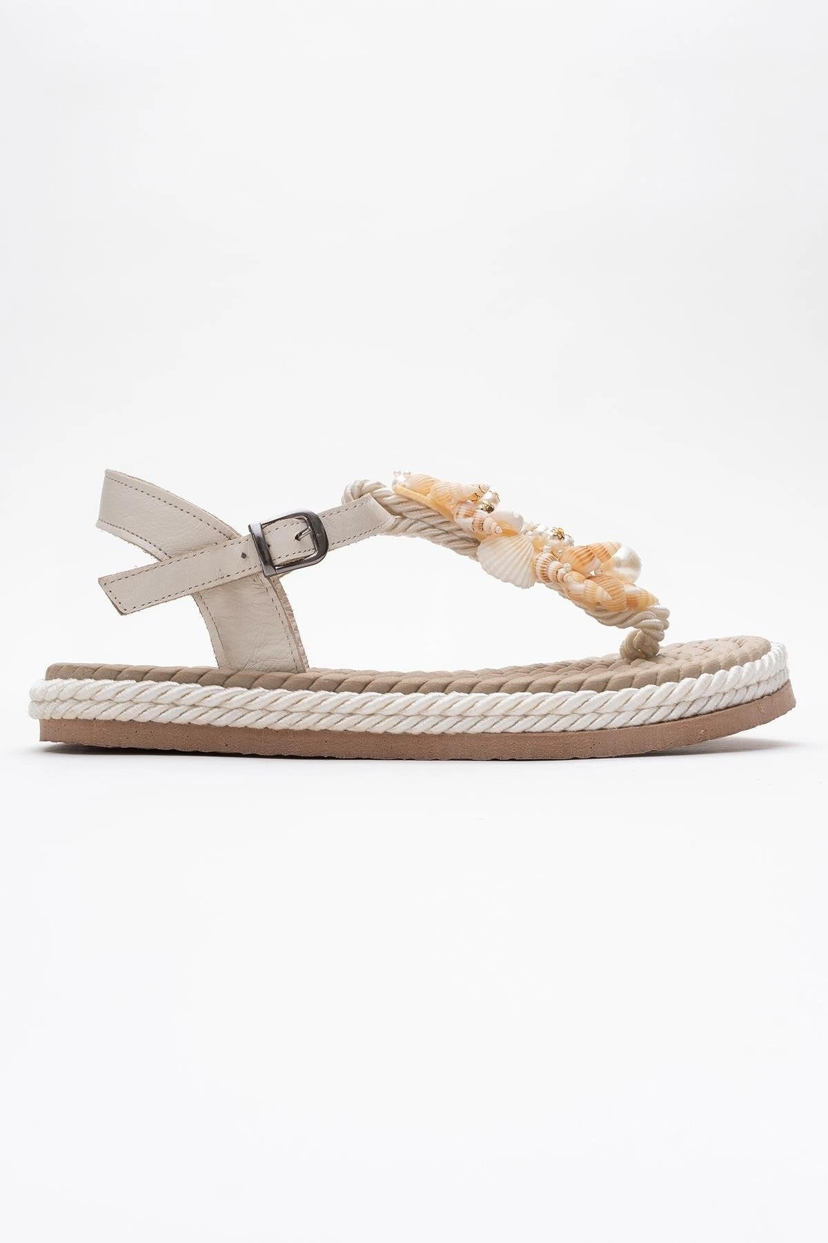 Forever & Always Womens Lely Leather Thong Sandals