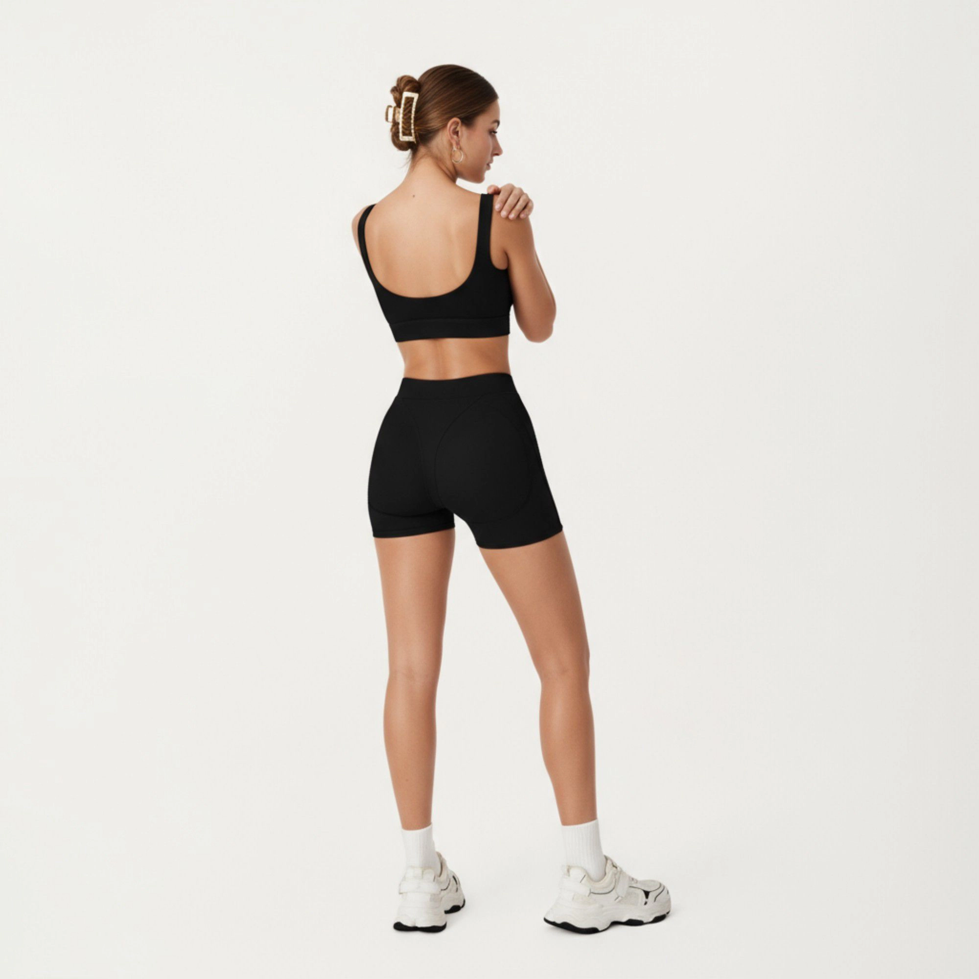 Anna-Kaci Women's High Waist Seam Detailed Active Shorts with Supportive Stretch Fabric and Flattering Fit