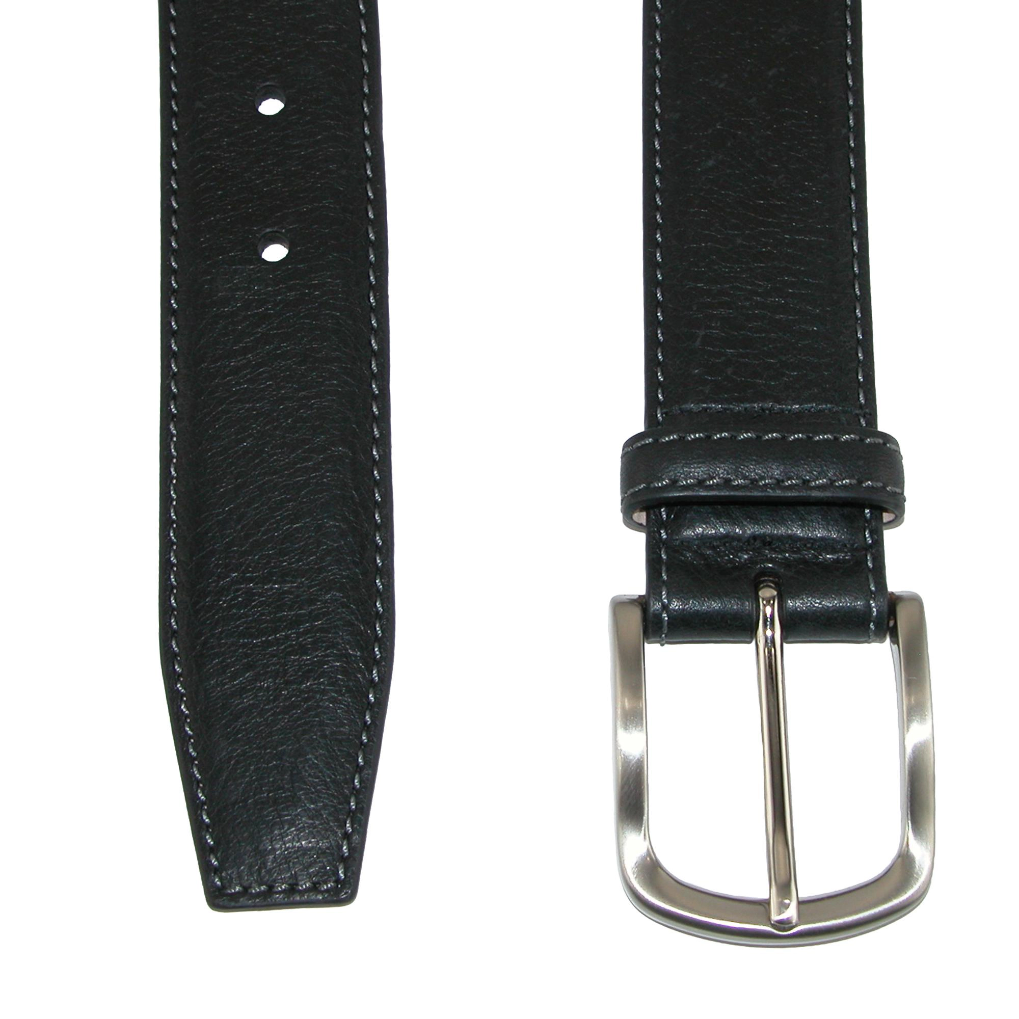 CrookhornDavis Men's Brescia Boxcalf Casual Belt with Contrast Stitch