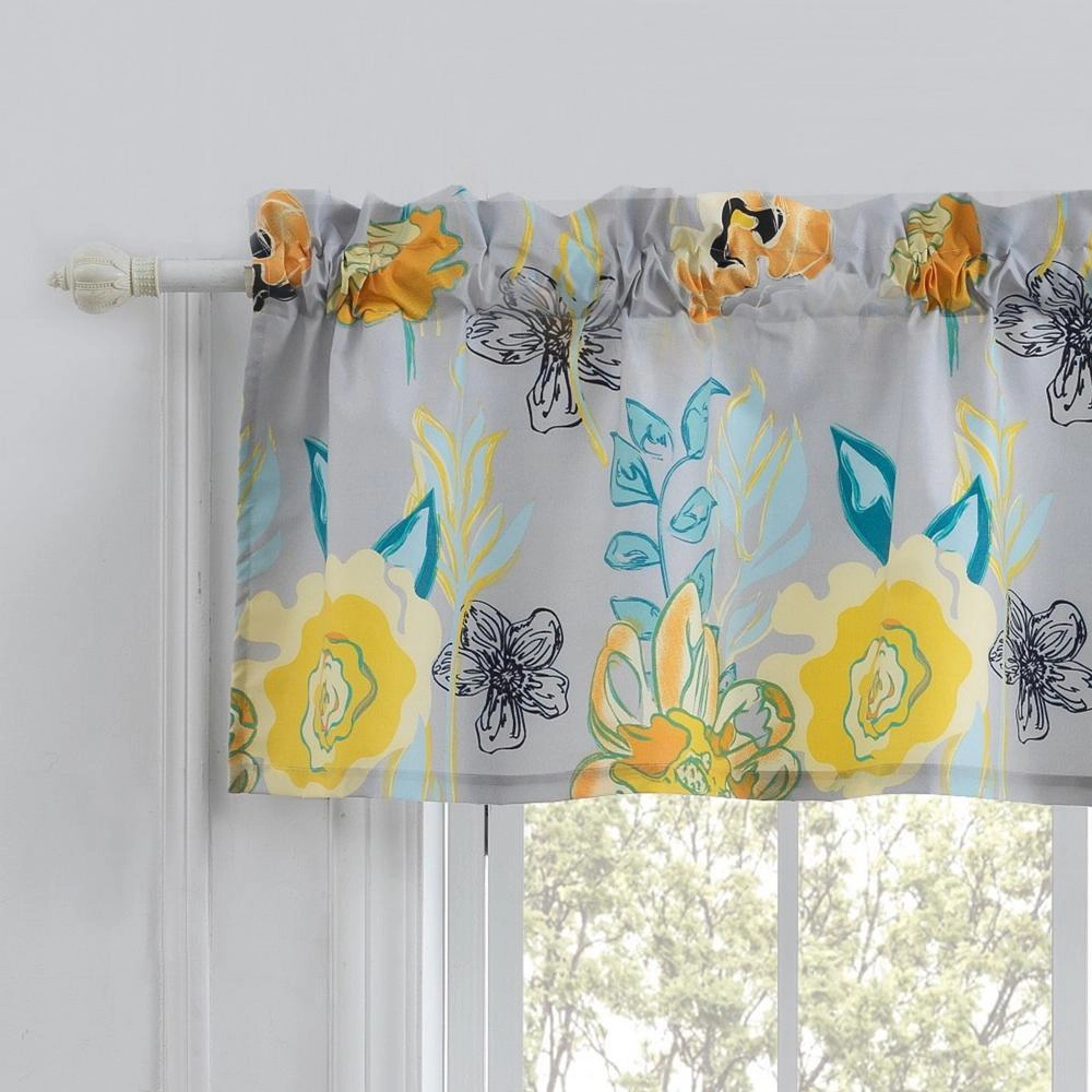 Greenland Home Fashion Watercolor Dream Window Treatment - Gray 84x19"