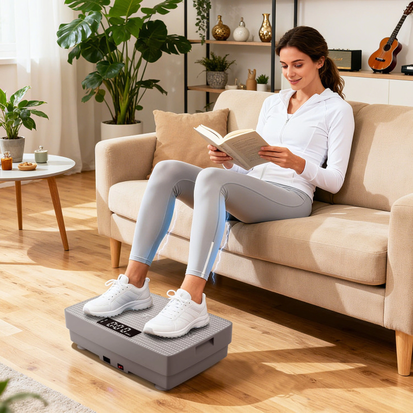 SUGIFT Gray Vibration Plate Exercise Machine with Gravity Sensor 17.5-in W 11-in D 4.5-in H 220-lb User Capacity