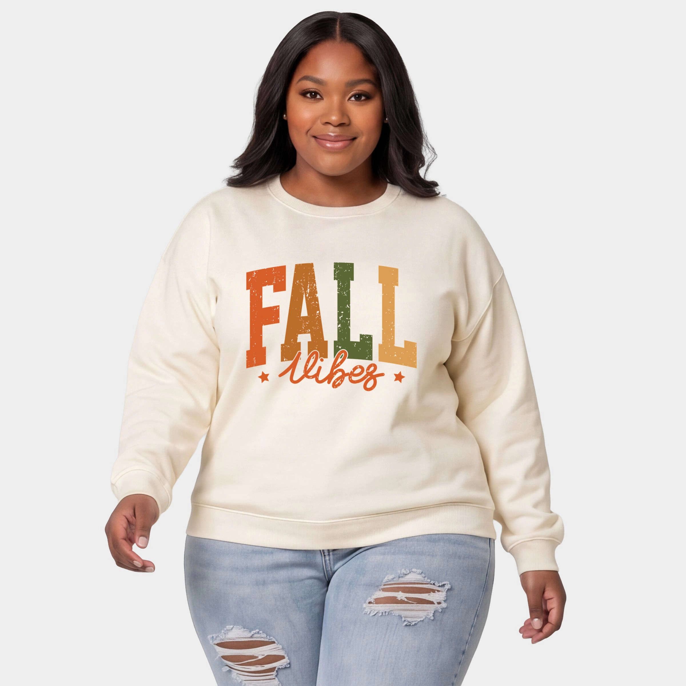 Simply Sage Market - Women's Plus Sized Graphic Sweatshirt Fall Vibes Multi