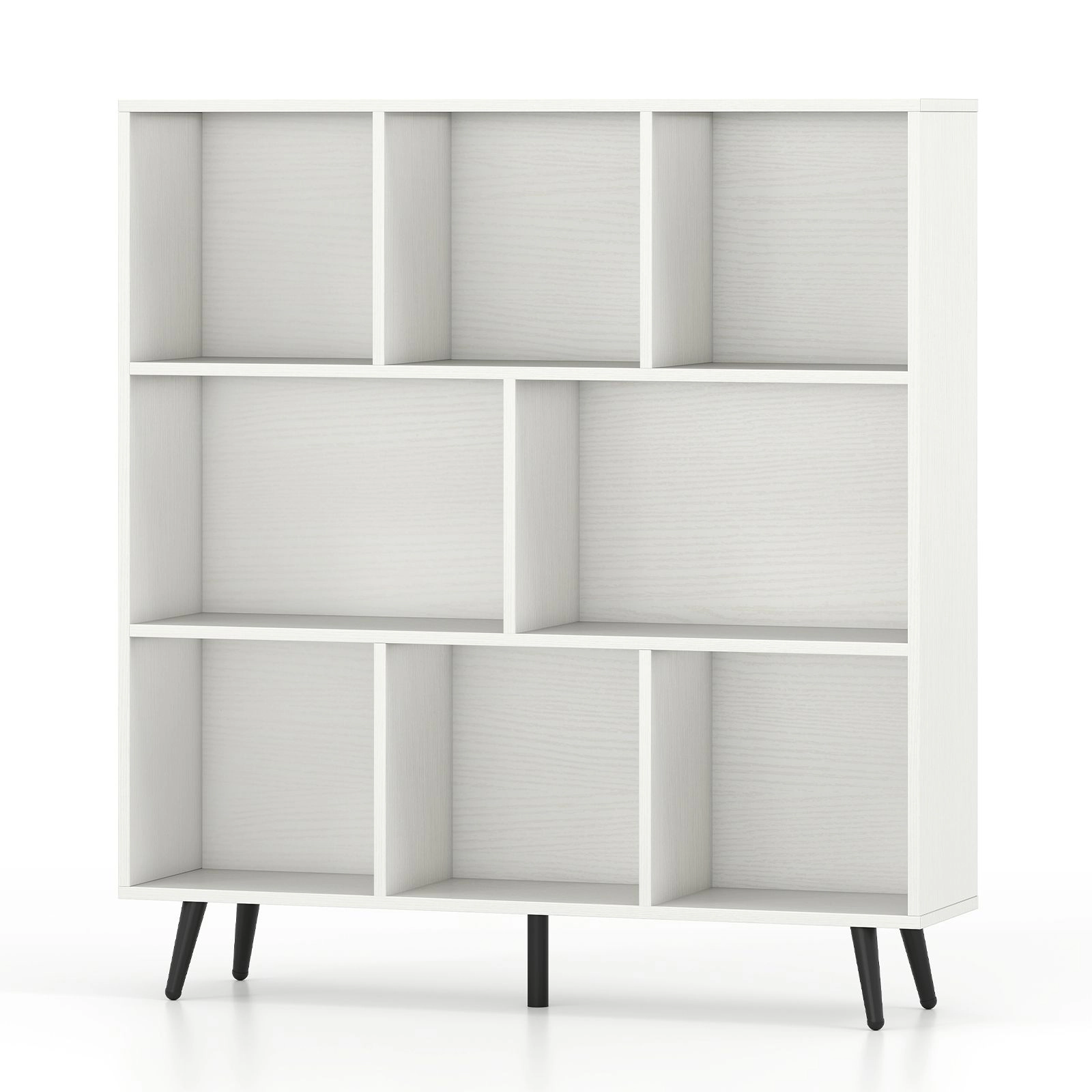 SlickBlue Modern -Cube Storage Bookcase with Metal Legs