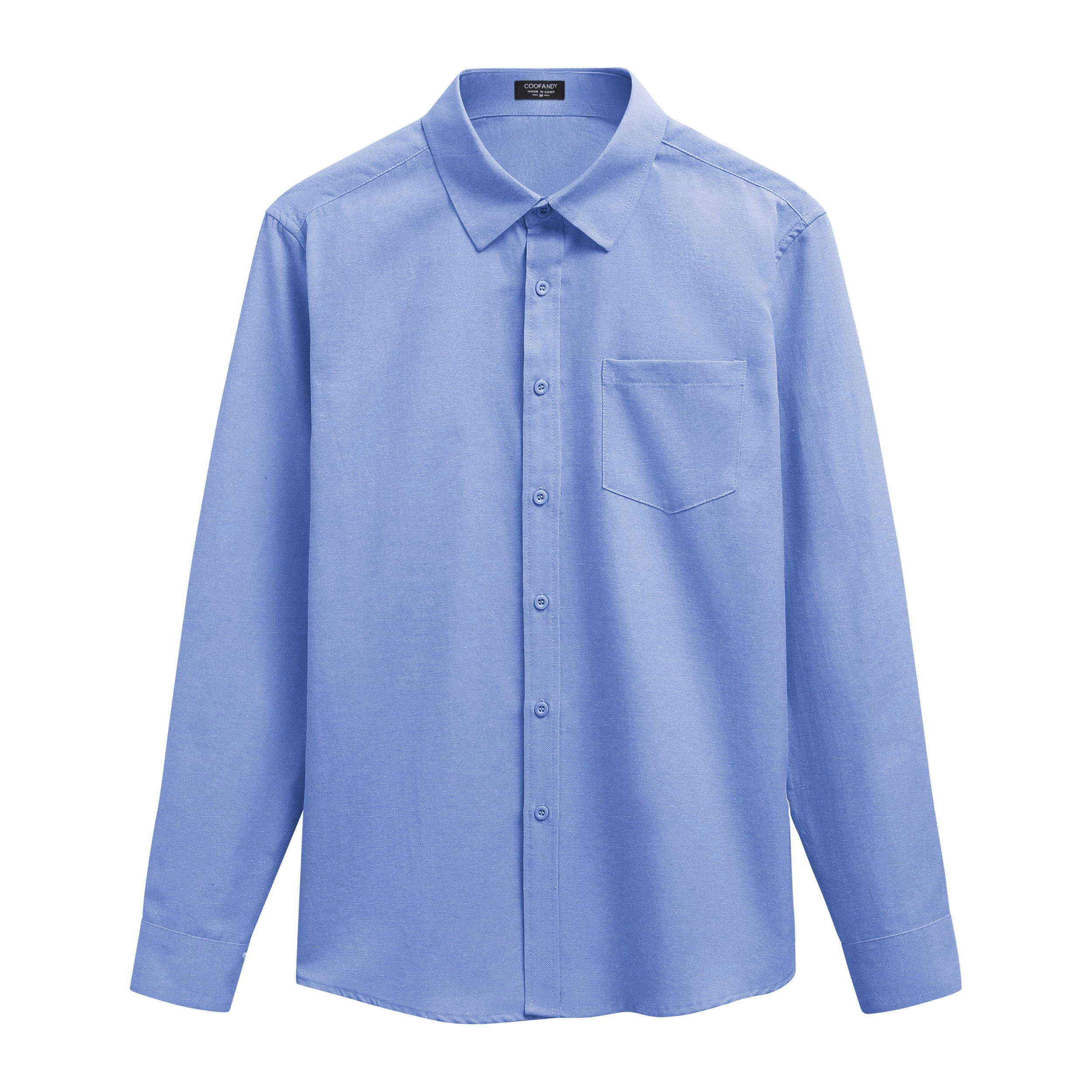 COOFANDY Men's Regular Fit Lightweight Linen Casual Long Sleeve Button Down Shirt