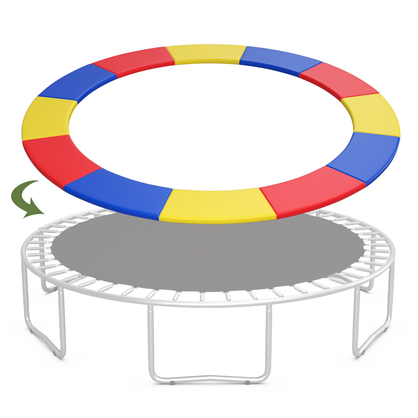 SUGIFT Waterproof Tear-Resistant Universal Trampoline Safety Pad Spring Cover 12-ft Diameter Multicolor