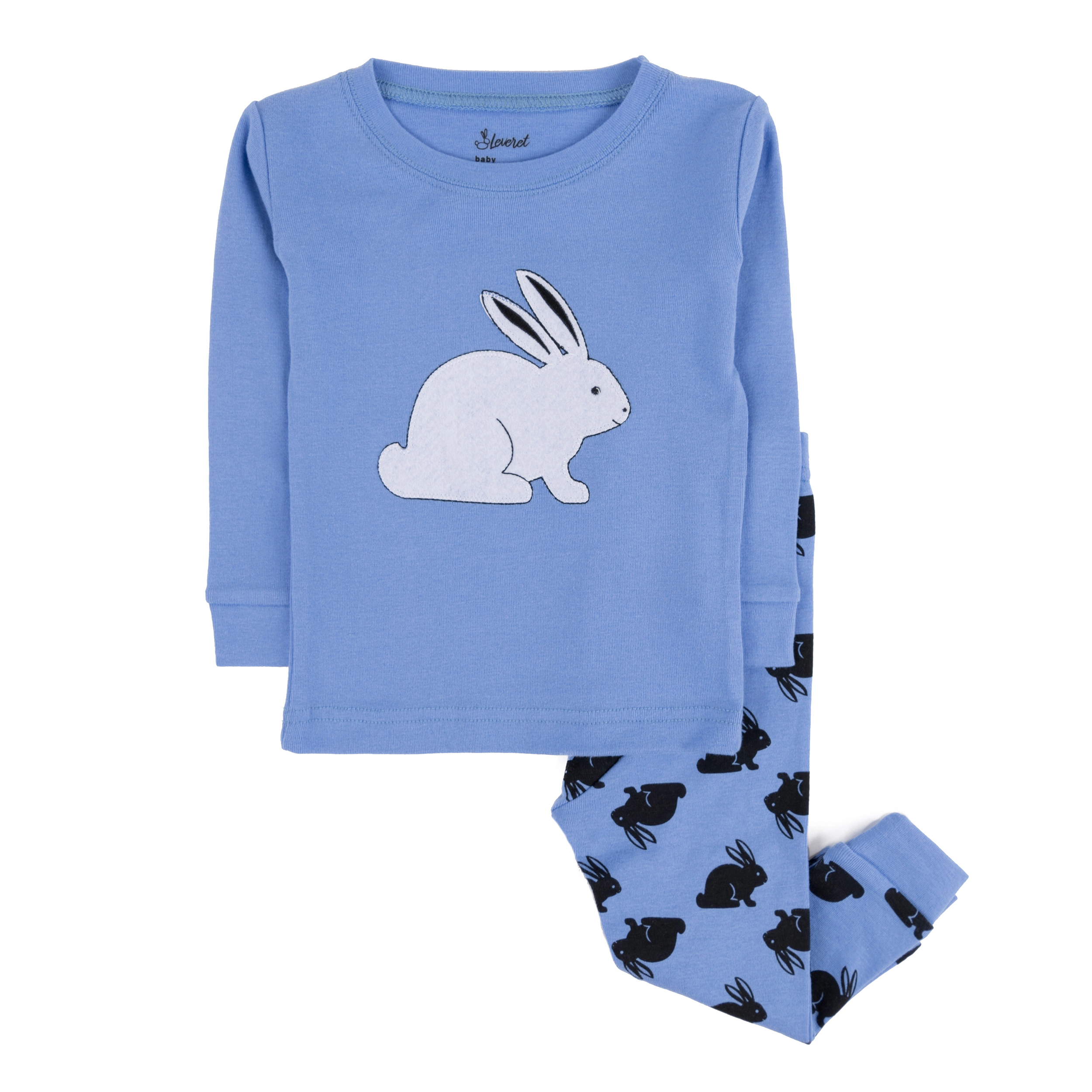 Leveret Toddler 2-Piece Bunny Cotton Snug Fit Easter Pajama Set