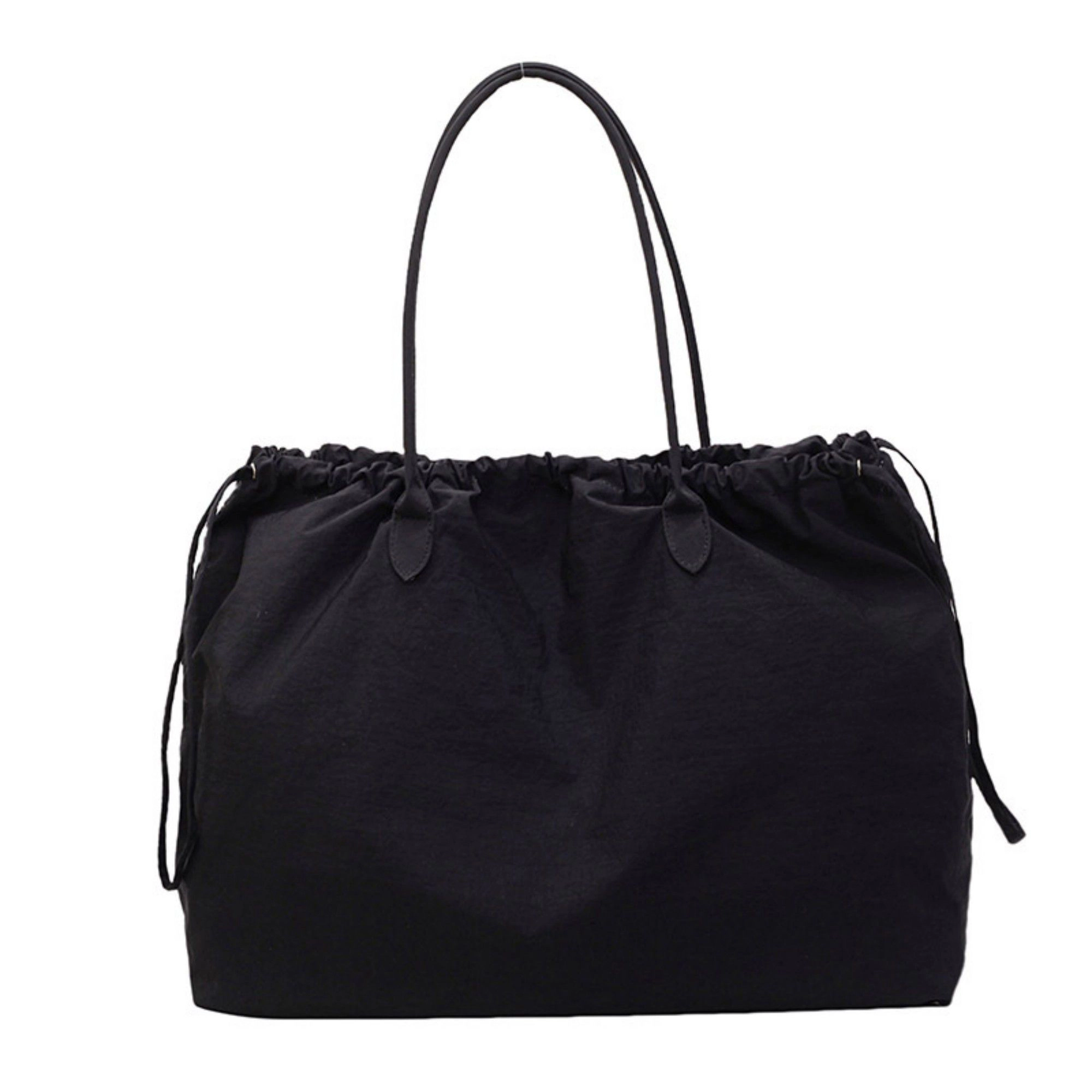 Alilang Women's Nylon Drawstring Shoulder Tote Bag with Soft Slouchy Silhouette and Long Carry Straps 18.9x13.7x5in