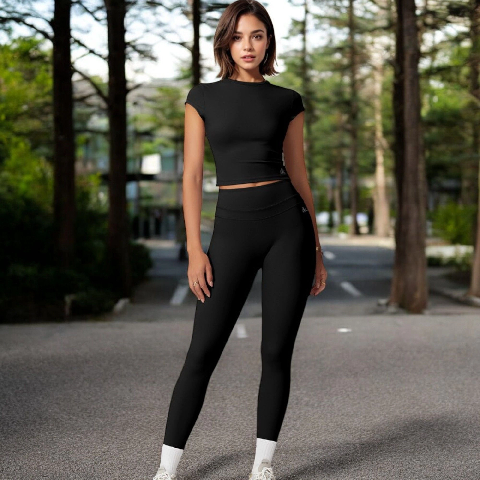 Anna-Kaci Active Women's High-Waisted Compression Leggings with Crossover Waistband