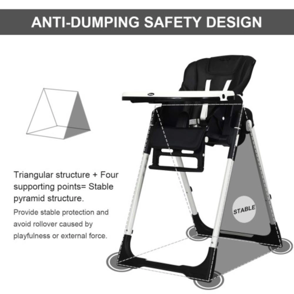 Hivvago Foldable High chair with Multiple Adjustable Backrest