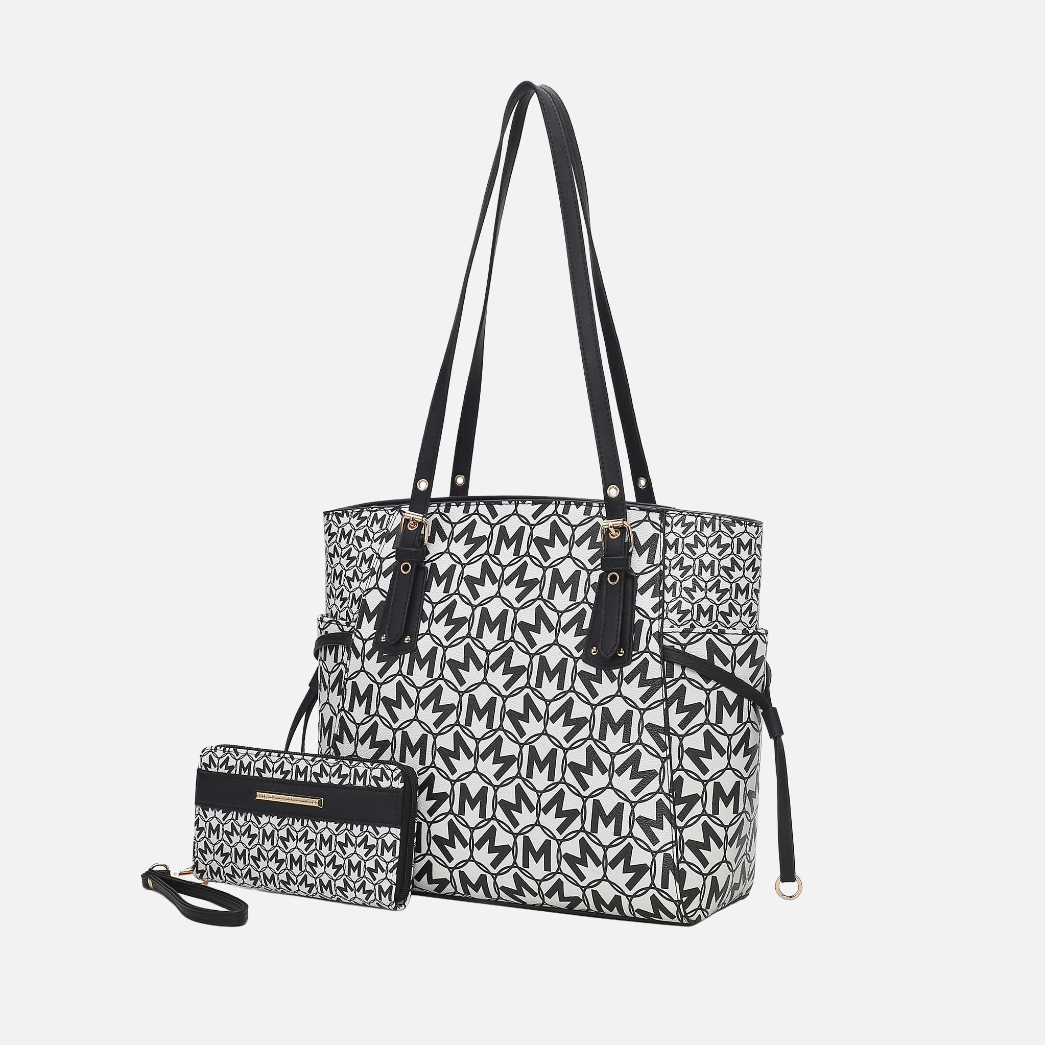 MKF Collection by Mia K Pauline Tote Bag with Wallet - Vegan Leather Monogram Handbag Set