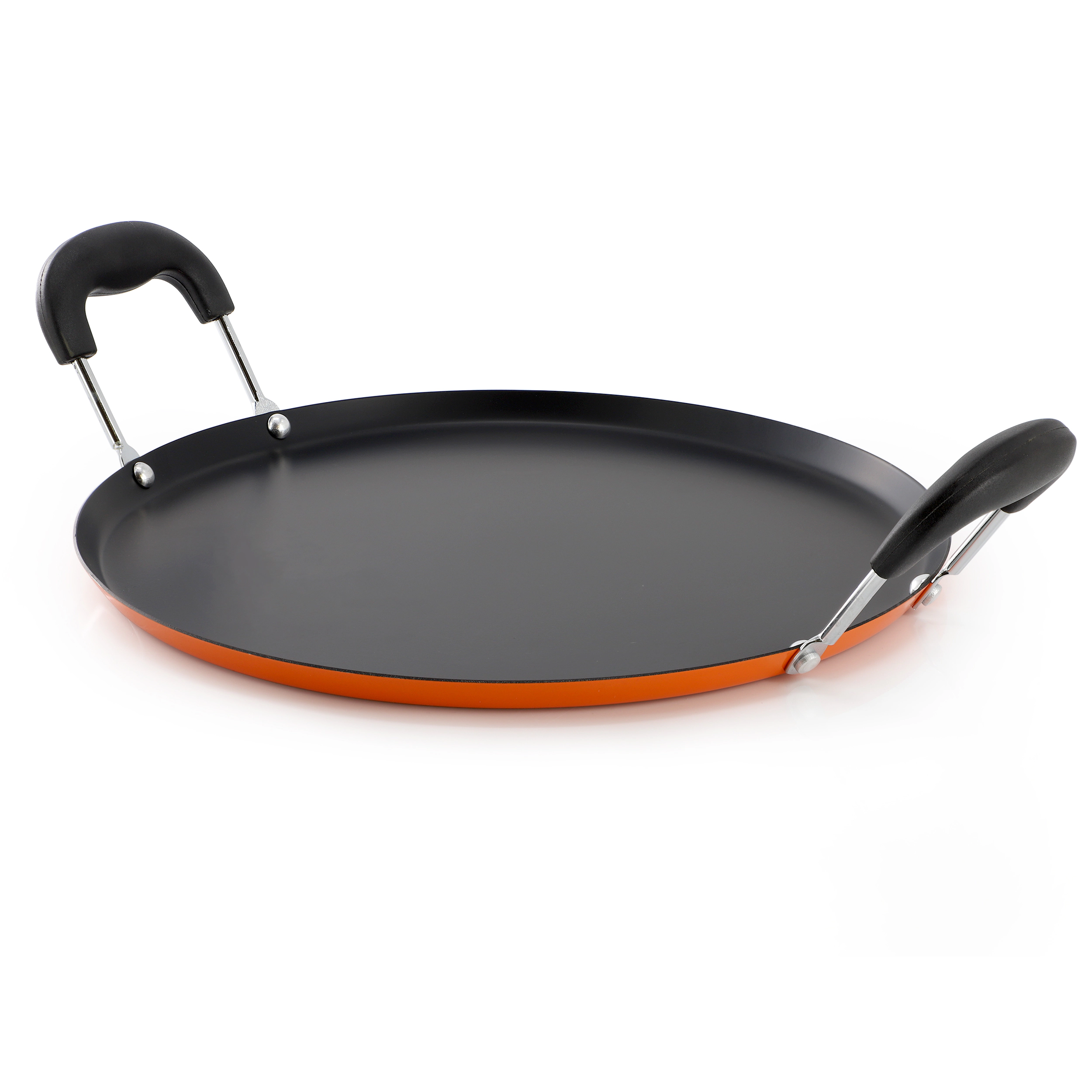 Gibson Home Reinosa 11 Inch Round Nonstick Carbon Steel Comal Pan in Orange