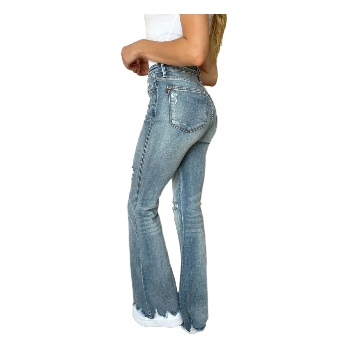 Judy Blue Full Medium Rise Tummy Control Destroy Flare