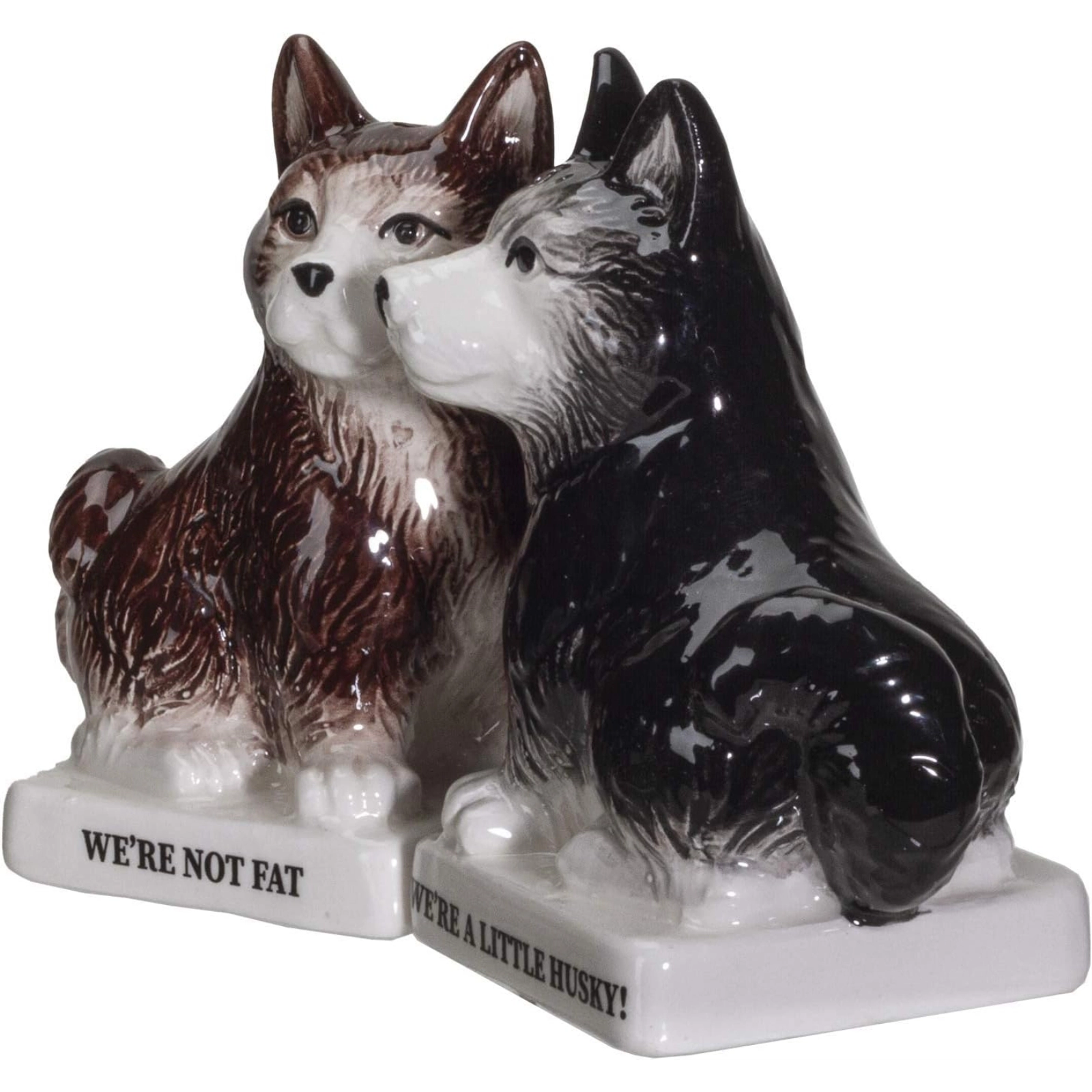 Pacific Giftware We're Not Fat Huskies Ceramic Salt and Pepper Shakers Set